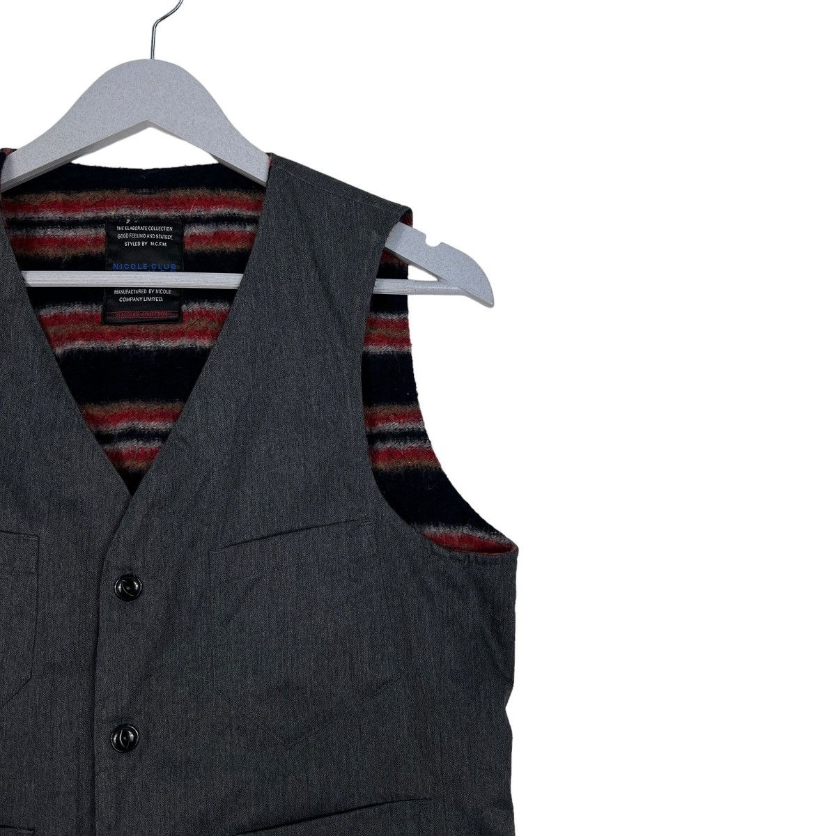 Japanese Brand 🔥 NICOLE CLUB FOR MEN MOHAIR LINING VEST Size US S / EU 44-46 / 1 - 6 Thumbnail