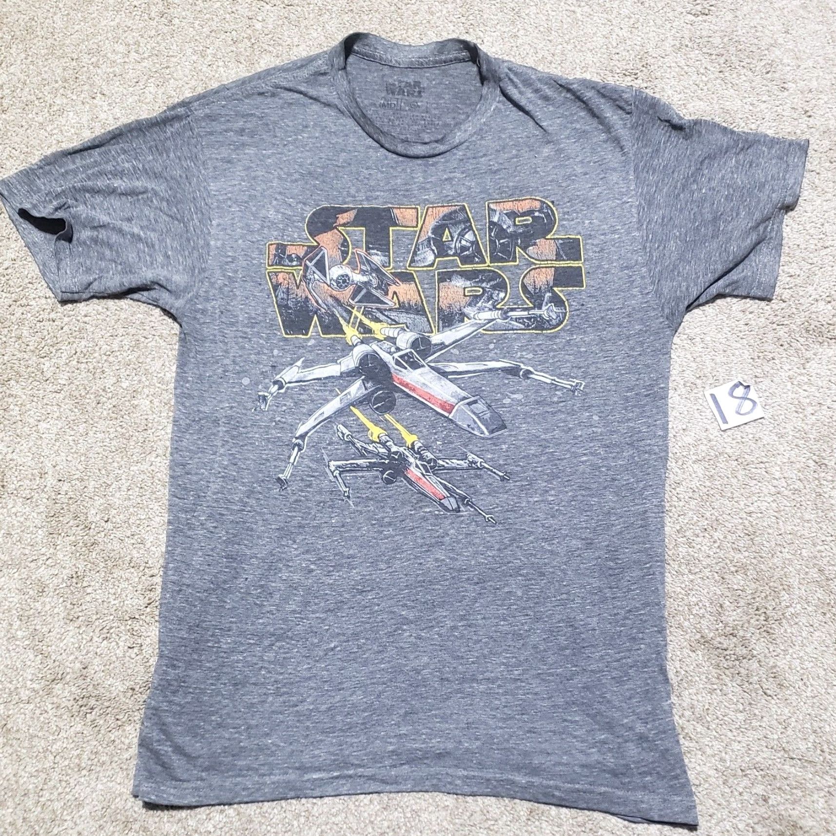 Star Wars Star Wars Shirt Adult M Gray Short Sleeve Tee T-Shirt Men’s Medium Star Wars 90s Theme Size US M / EU 48-50 / 2 - 2 Thumbnail