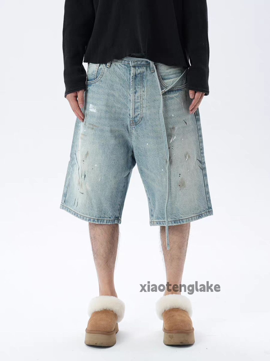Vintage Xz washed faded loose punk hiphop Stain shorts Size US 34 / EU 50 - 1 Thumbnail