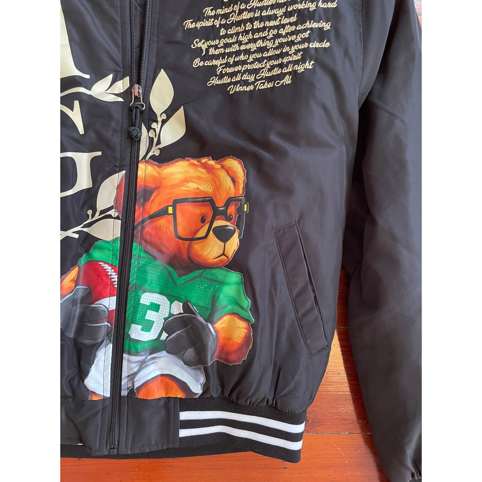 Hustle Gang Hustle Gang Varsity Bomber Jacket Bear Graphic Size M Size US M / EU 48-50 / 2 - 9 Thumbnail