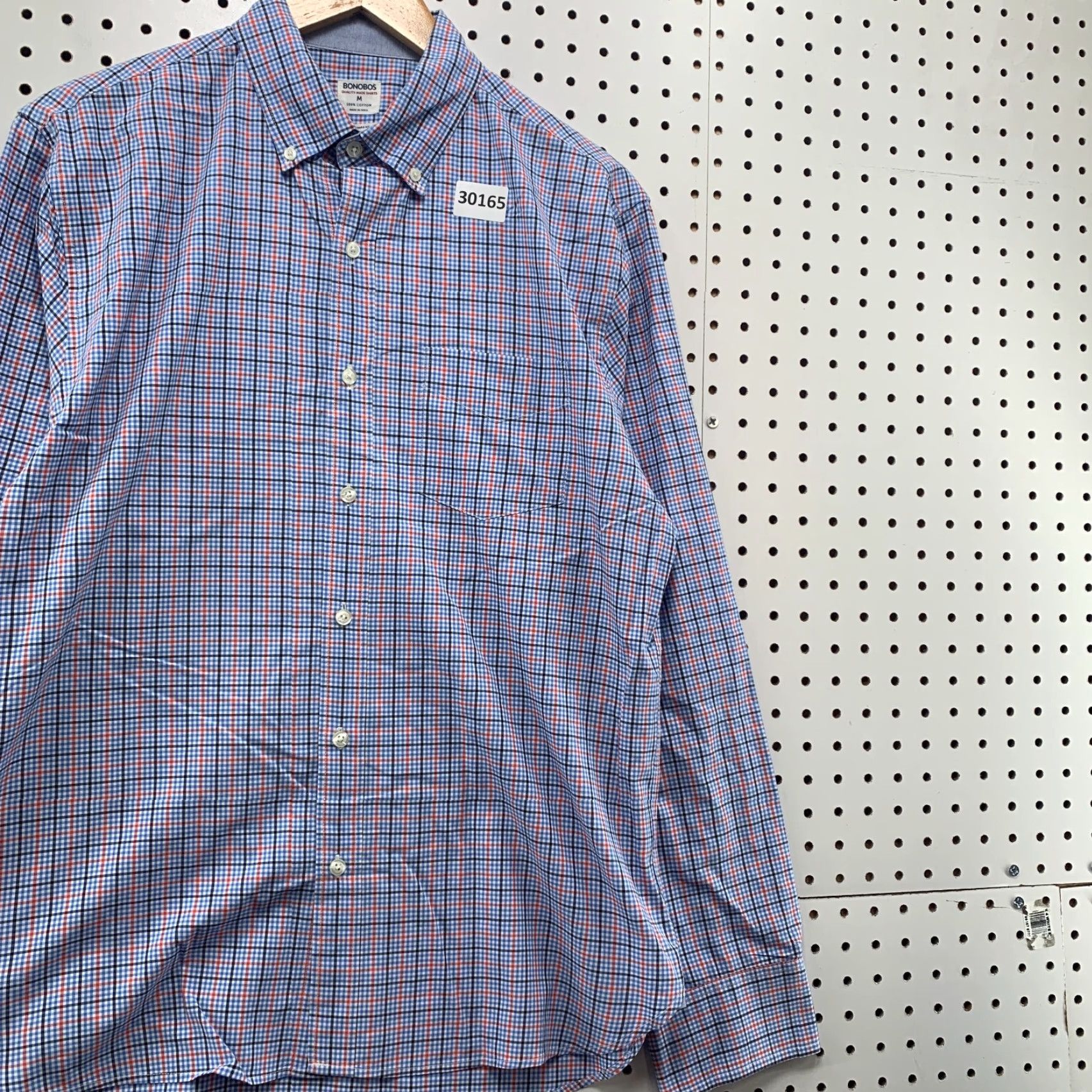 Bonobos Bonobos Button-Down Shirt Mens Medium Blue Red Check Long Sleeve 22x29.5 Size US M / EU 48-50 / 2 - 4 Thumbnail