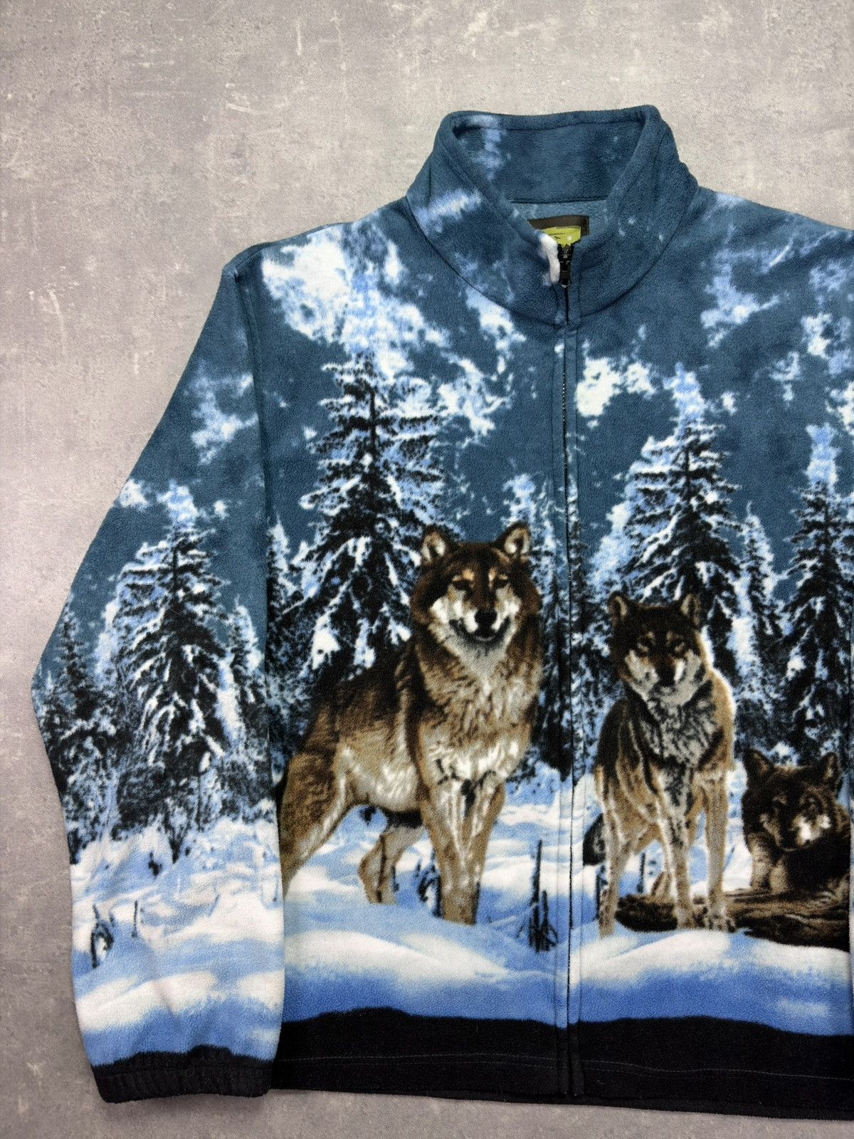 Vintage Vintage Wolf Animal Printed Fleece Jacket XXL Size US XXL / EU 58 / 5 - 3 Thumbnail