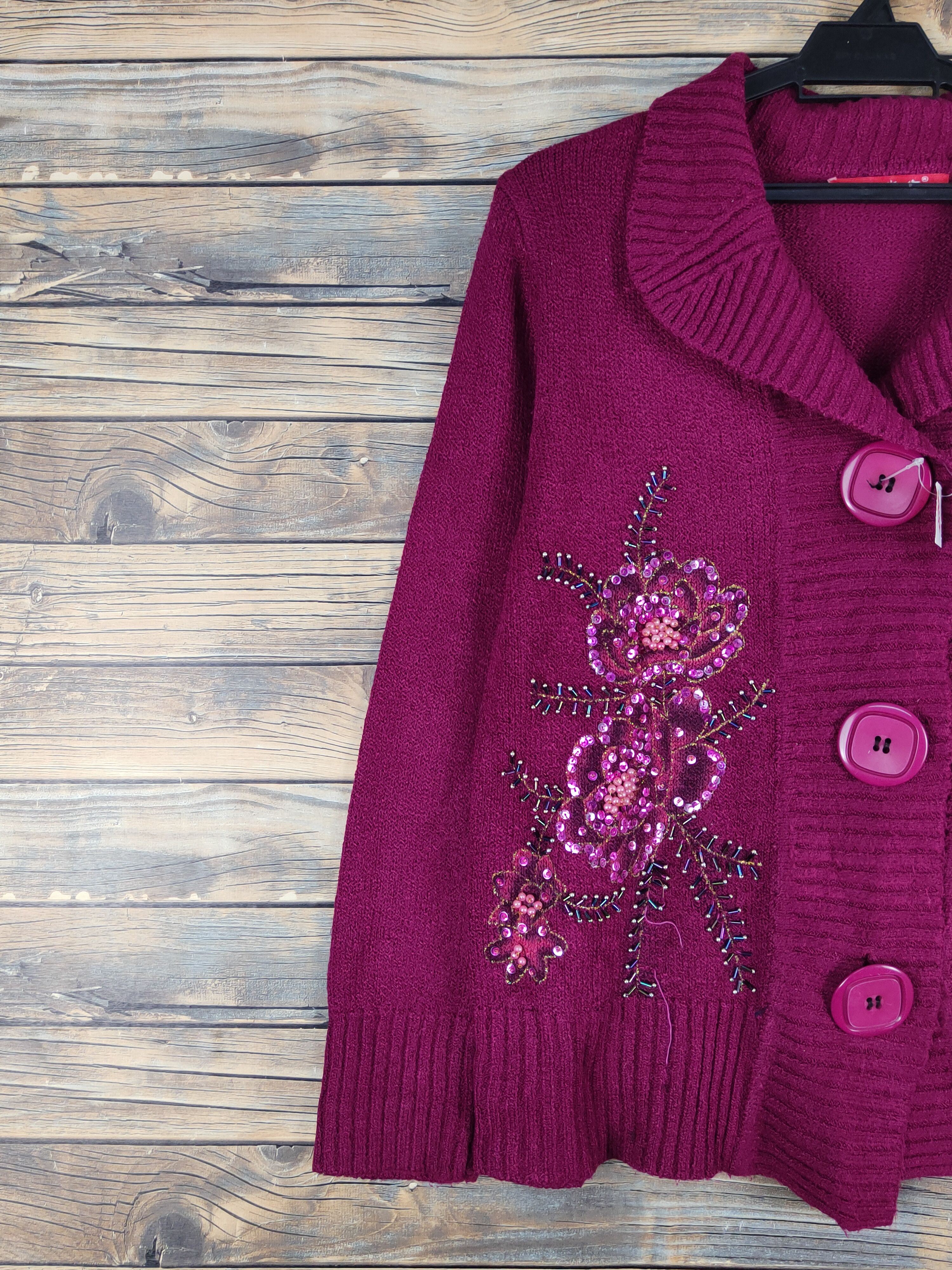 Japanese Brand × Vintage Japanese Brand Purple Knitwear Cardigan #W1142 Size M / US 6-8 / IT 42-44 - 5 Thumbnail