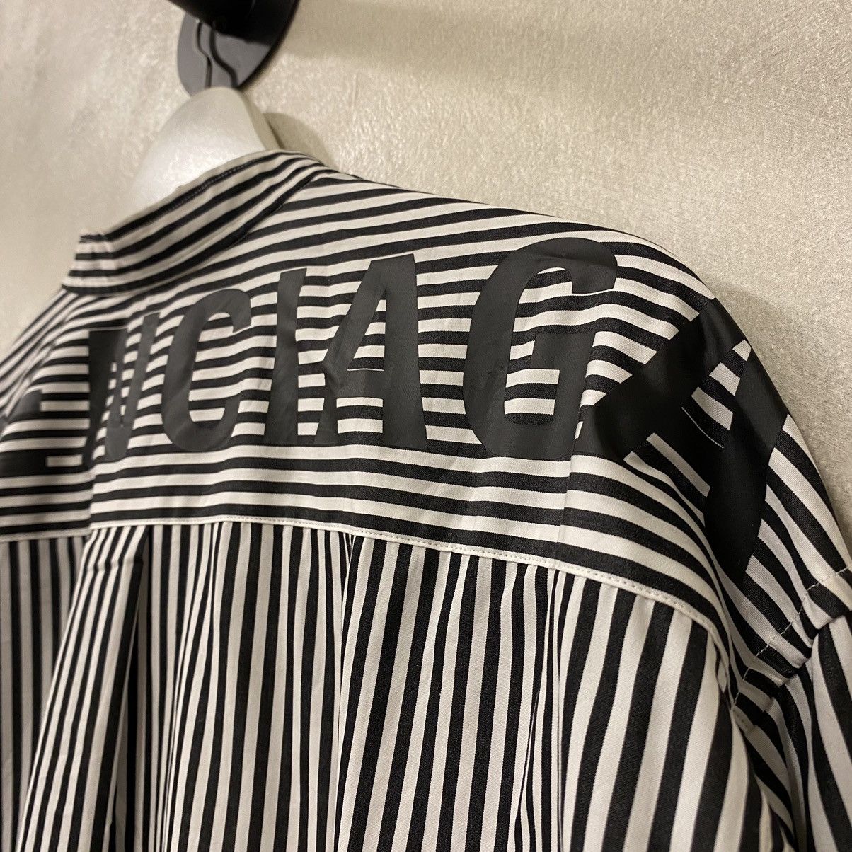 Balenciaga Balenciaga - Logo Striped Poplin Shirt Size XXS / US 00 / IT 34 - 4 Thumbnail