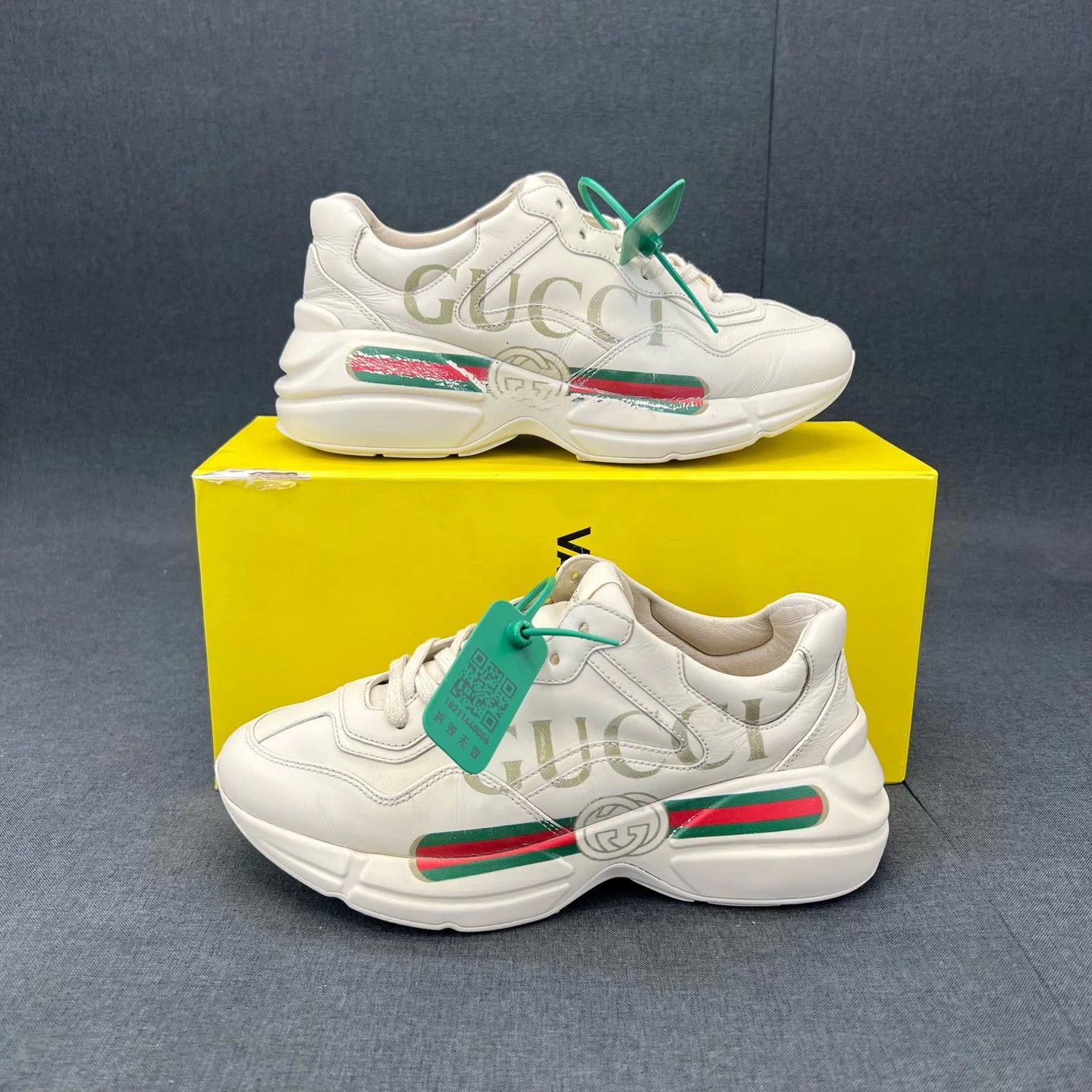 Gucci Gucci Rhyton Ivory 37.5 Boxed Good Logo Blemish Size US 6.5 / IT 36.5 - 3 Thumbnail