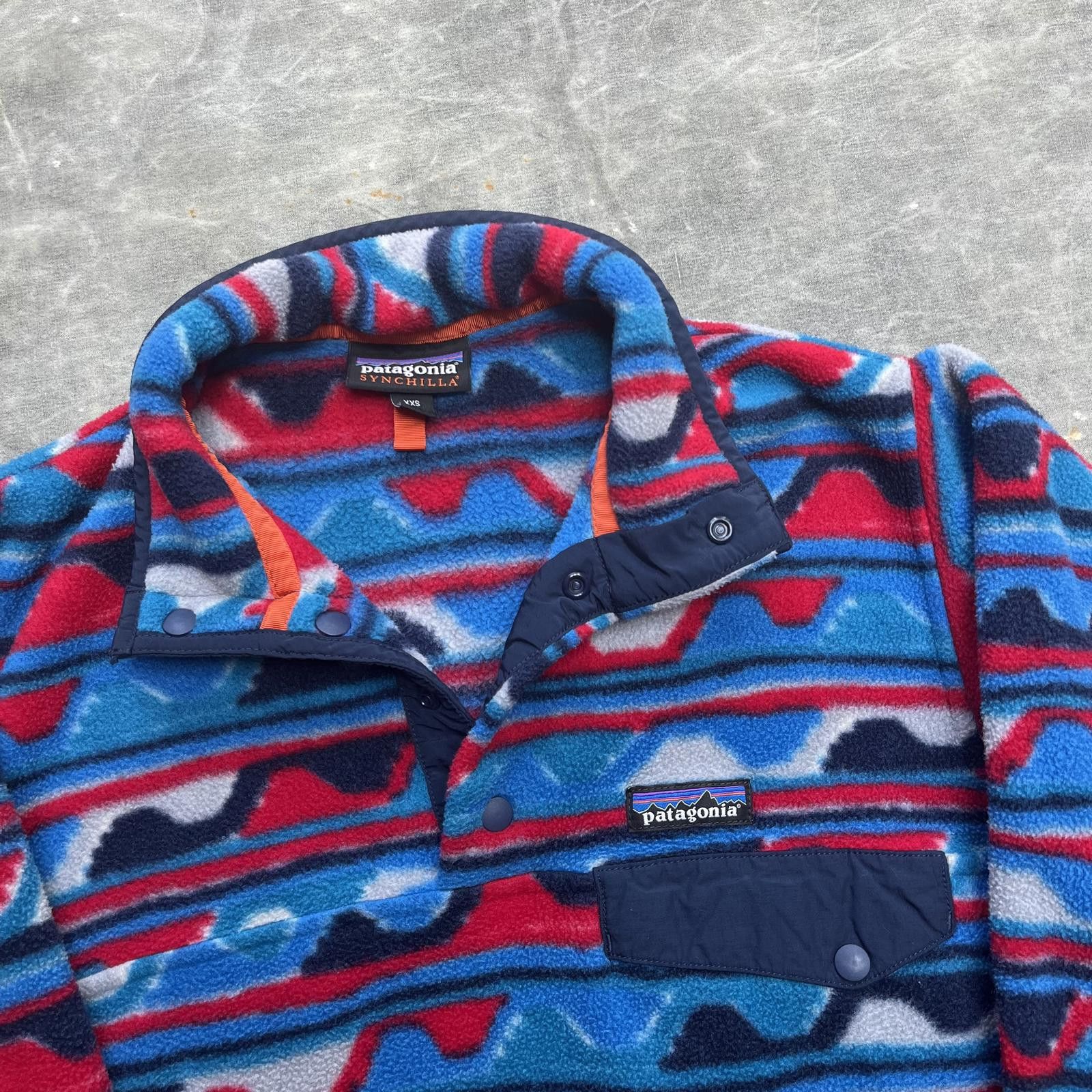 Patagonia Patagonia Synchilla Snap-T Aztec Blue Delta Waves Pullover Size US XXS / EU 40 - 2 Thumbnail