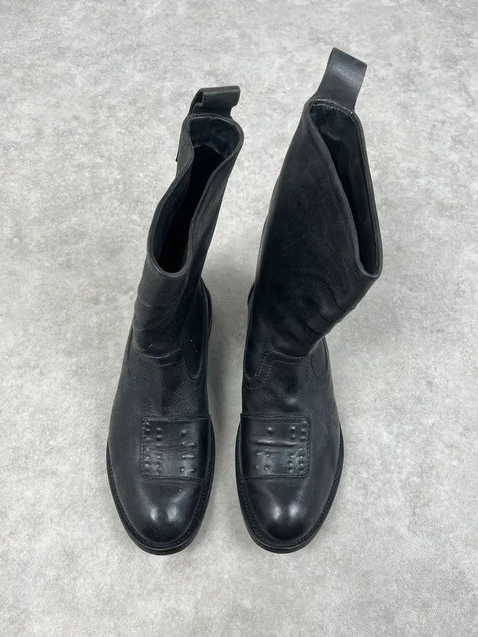 Marithe + Francois Girbaud Marithé + François Girbaud Black Leather Padded Biker Boots Size US 9 / EU 42 - 4 Thumbnail