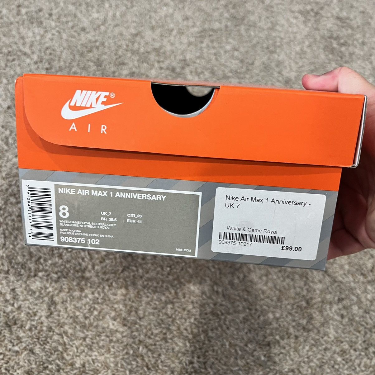 Nike Nike Air Max 1 Anniversary Royal 908375-102 Size US 8 / EU 41 - 13 Thumbnail