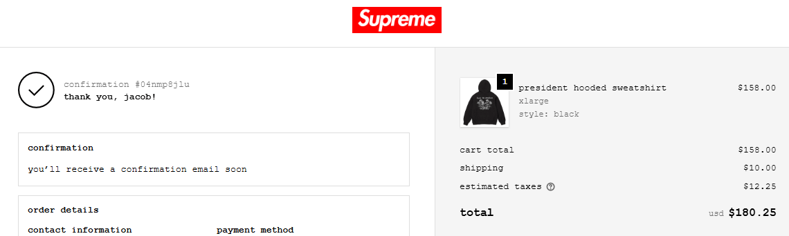 Supreme President Hooded Sweatshirt Size US XL / EU 56 / 4 - 3 Thumbnail