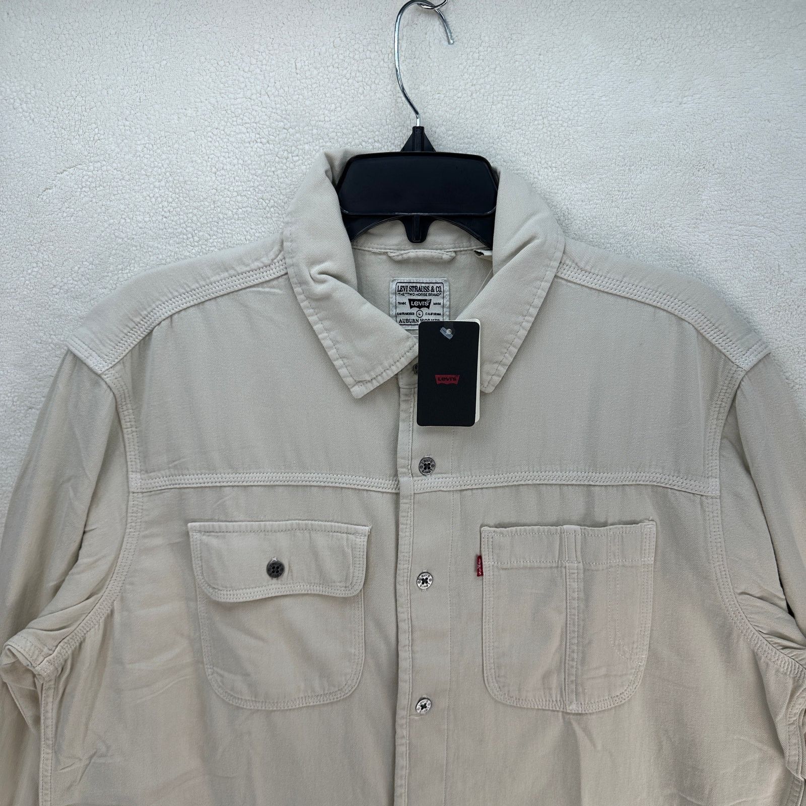 Levi's LEVI'S MEN'S LARGE AUBURN WORKER SHIRT BEIGE Size US L / EU 52-54 / 3 - 2 Thumbnail