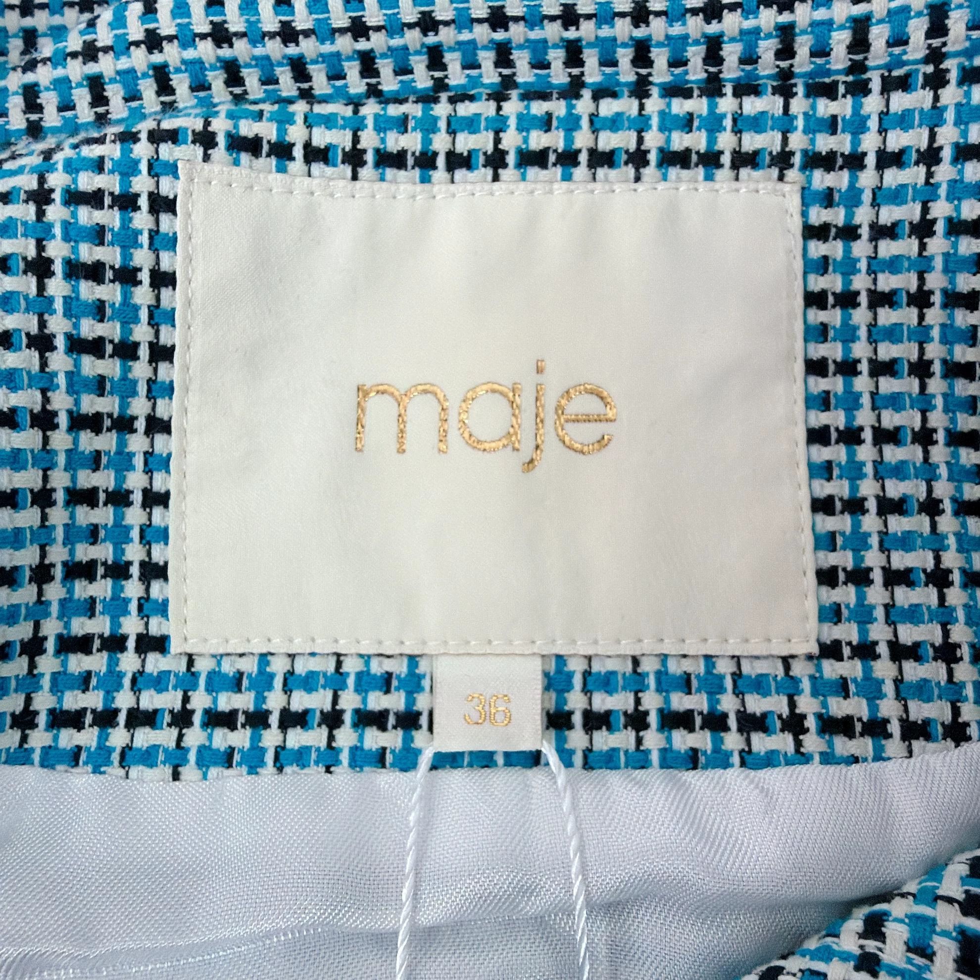 Maje Maje Blue Checkered Jacket Size 36 Size XS / US 0-2 / IT 36-38 - 7 Thumbnail