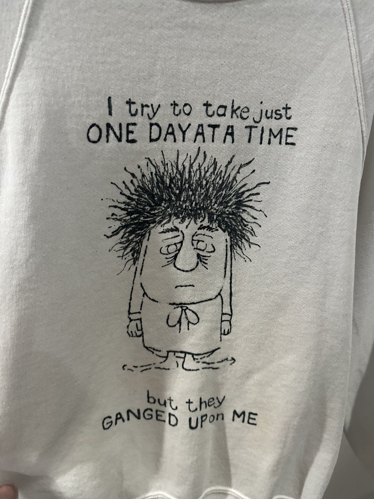 Vintage Vintage “ I try to take just ONE DAY AT A TIME” Crewneck Size US M / EU 48-50 / 2 - 2 Thumbnail