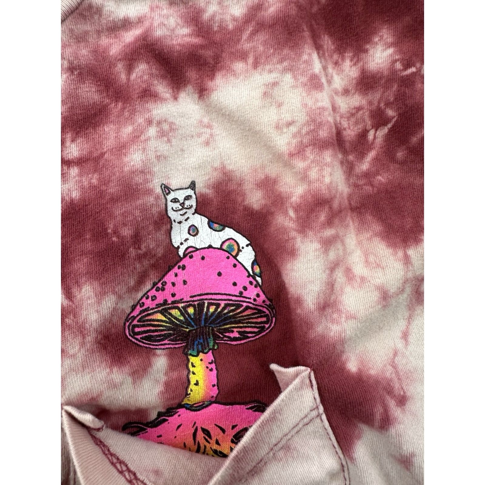 RIPNDIP RipNDip Shirt Mens Medium Tie-Dye Pocket Cat Long Sleeve Psychedelic Mushrooms Size US M / EU 48-50 / 2 - 3 Thumbnail