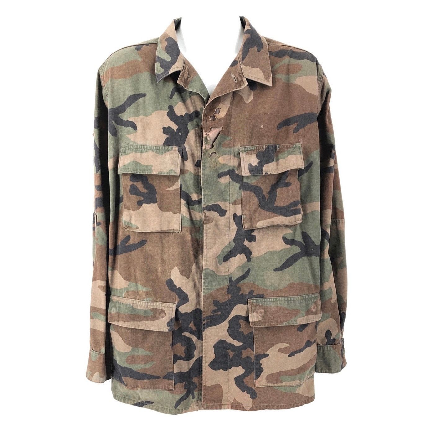 Vintage Military camouflage jacket X Long Tall 90s 1990s vintage Size US L / EU 52-54 / 3 - 1 Thumbnail