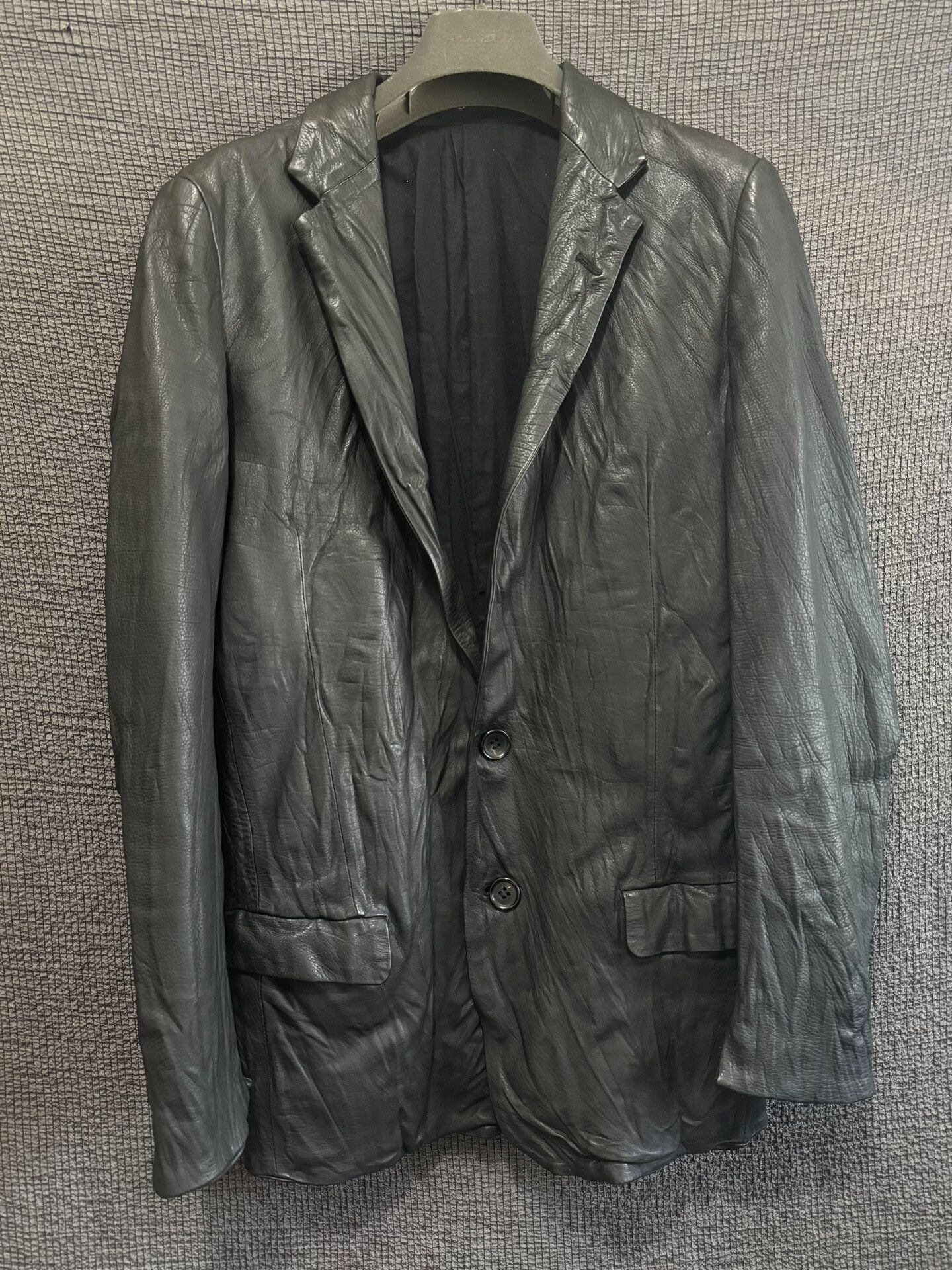 Julius avant-garde crumpled leather suit jacket Size US S / EU 44-46 / 1 - 1 Thumbnail