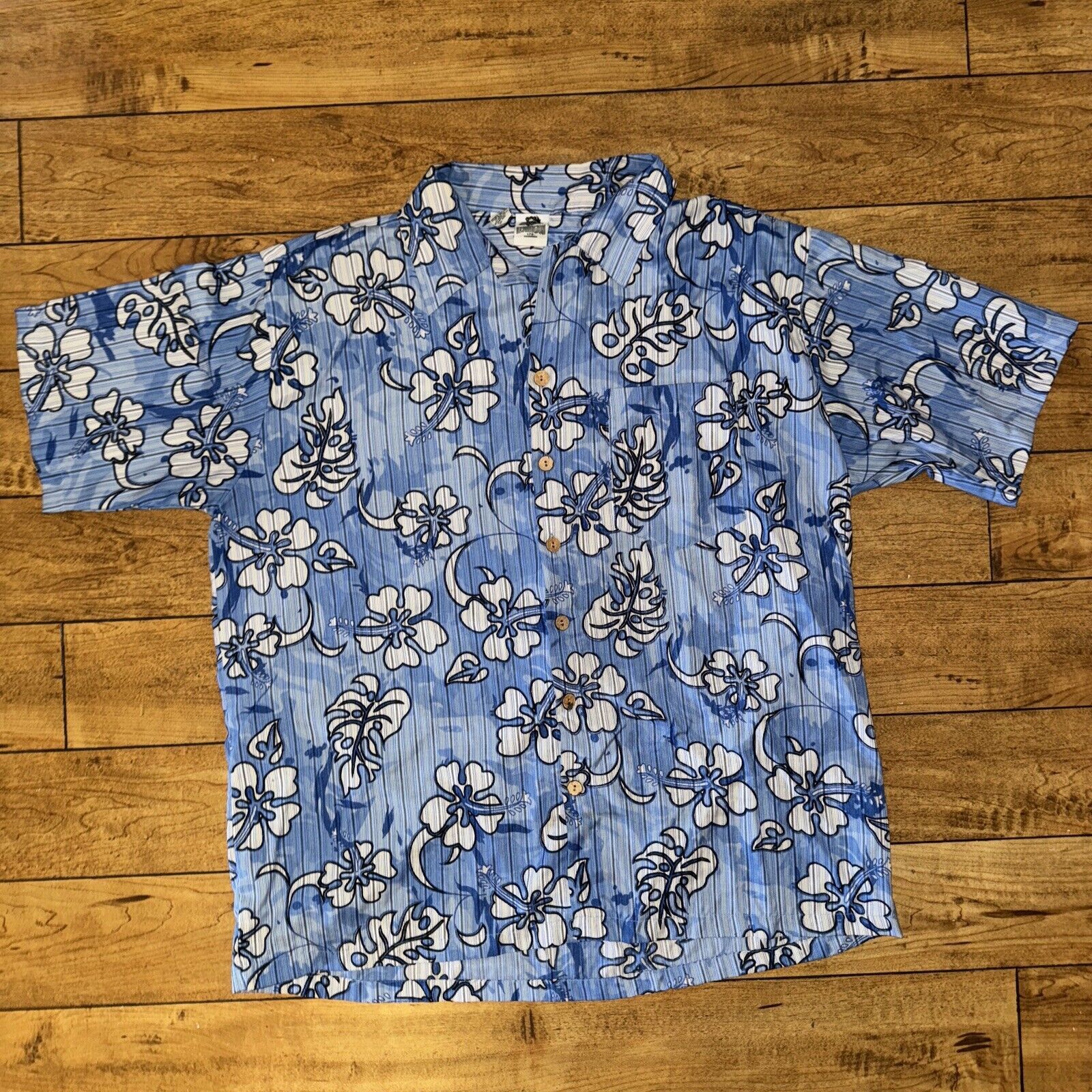 Vintage Pennington Ltd. Hawaiian Shirt Blue XL 25x29 Size US XL / EU 56 / 4 - 1 Thumbnail