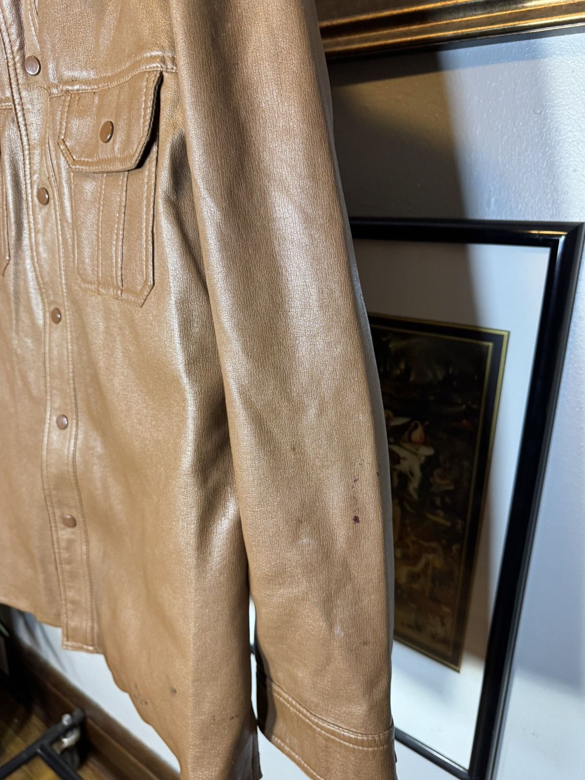 Vintage Vintage Faux Brown Leather Shacket Size US L / EU 52-54 / 3 - 4 Thumbnail