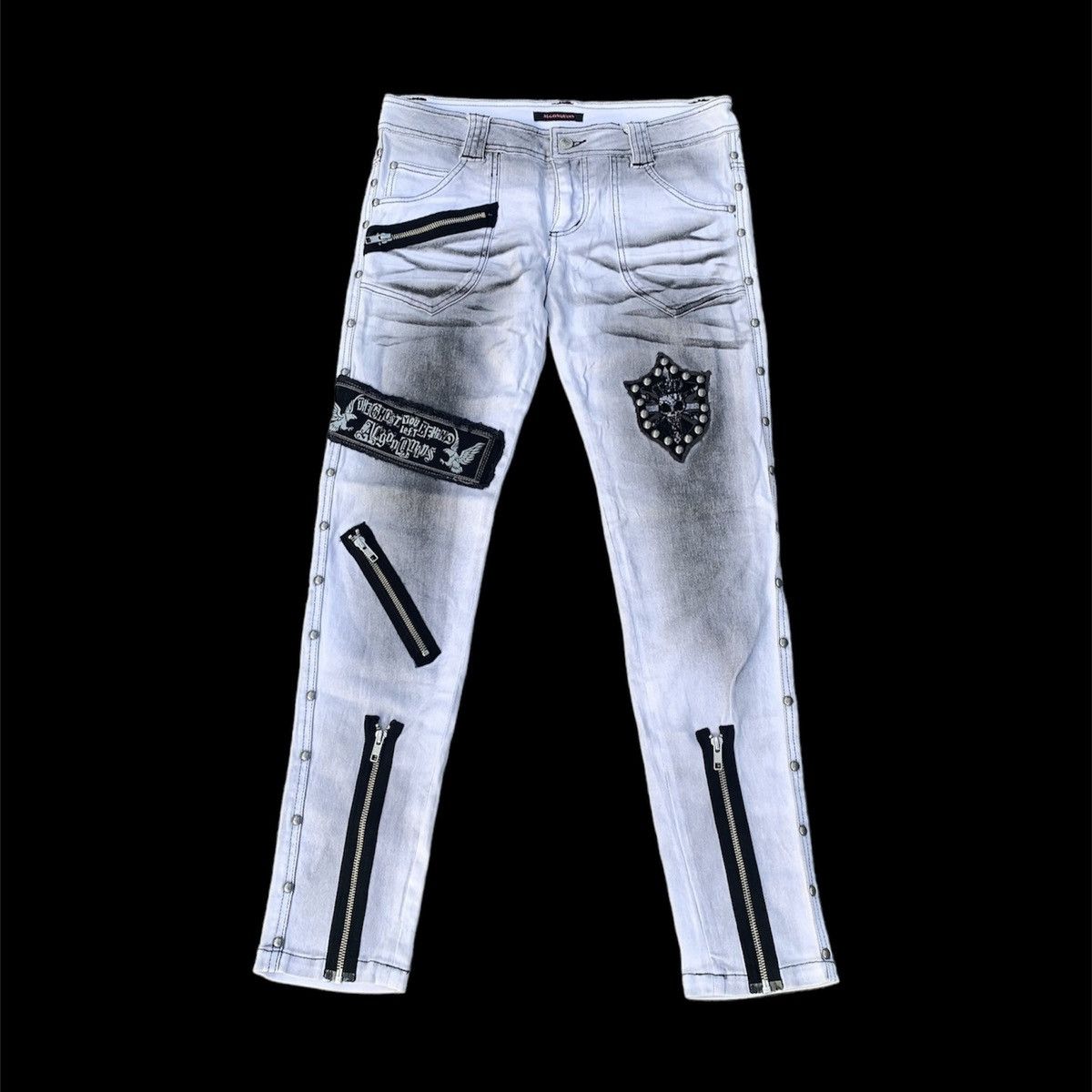 Japanese Brand Japanese Brand ALGONQUINS Denim Flares Jeans Punk zipper Size US 28 / EU 44 - 1 Thumbnail