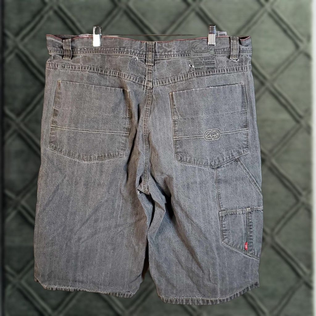 Ecko Unltd. VINTAGE Ecko Unltd Baggy Shorts Mens 38 Grey Black Denim 5-Pocket Distressed Y2K 90s Hip Hop Skater Cargo Relaxed Jeans Shorts Mens Size US 38 / EU 54 - 1 Thumbnail