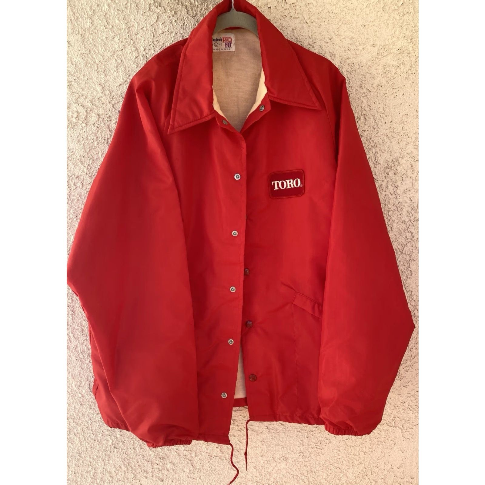 Vintage VINTAGE TORO King Louie Pro Fit Work Jacket USA Made Red 44 L Snap Front Union-Made Men Jacket Size US L / EU 52-54 / 3 - 2 Thumbnail