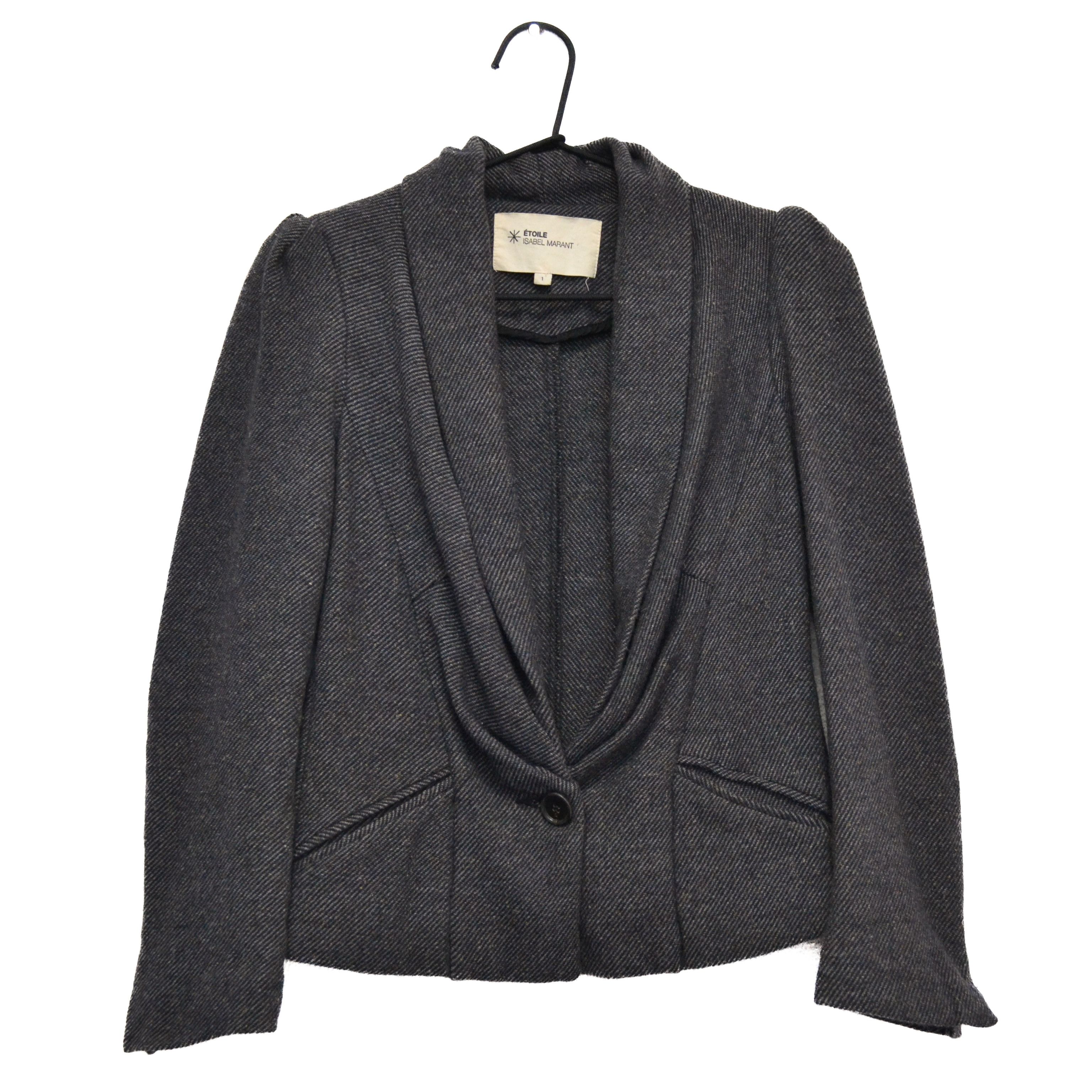 Isabel Marant Isabel Marant Étoile Wool Silk Acrylic Gray Blazer Jacket Size XS / US 0-2 / IT 36-38 - 1 Thumbnail