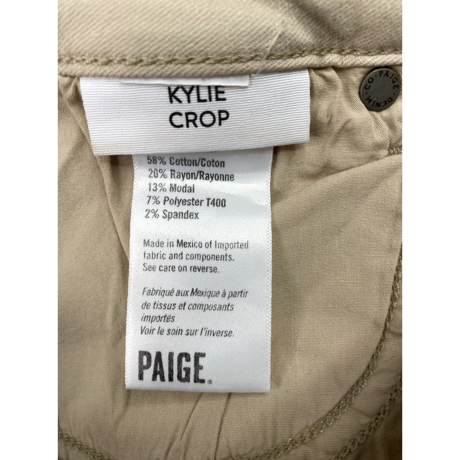 Paige Paige Jeans Women 32 Tan Kylie Crop Minimalist School Crop Jeans Medium Wash Beige 5-Pocket Design Mens? Wait. Size 24" / US 00 / IT 34 - 7 Thumbnail