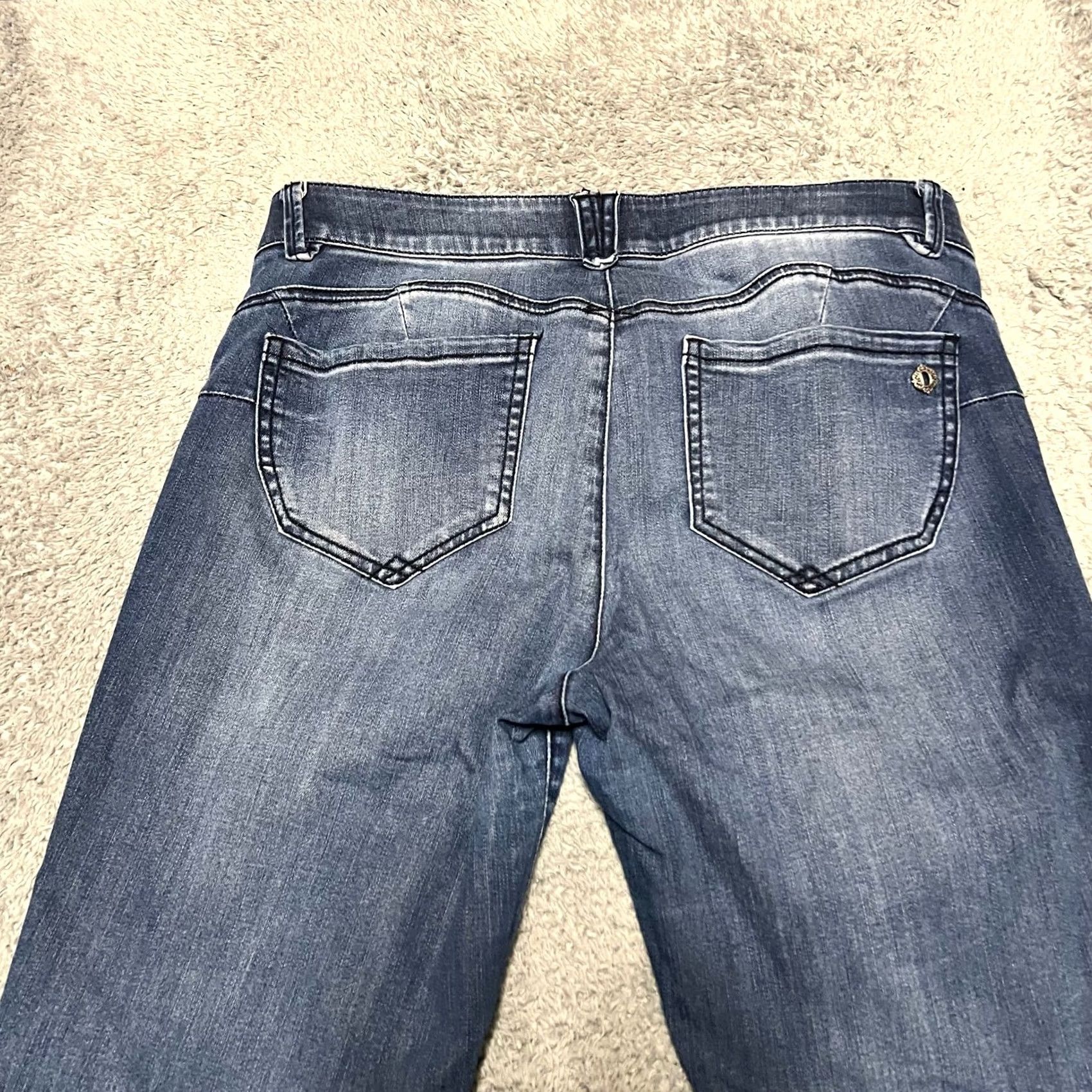 Vintage Democracy Jeans Womens 10 Ankle Ab Solution Stretch Blue 33x29.5 Regular Women Mens? Size 32" / US 10 / IT 46 - 4 Thumbnail