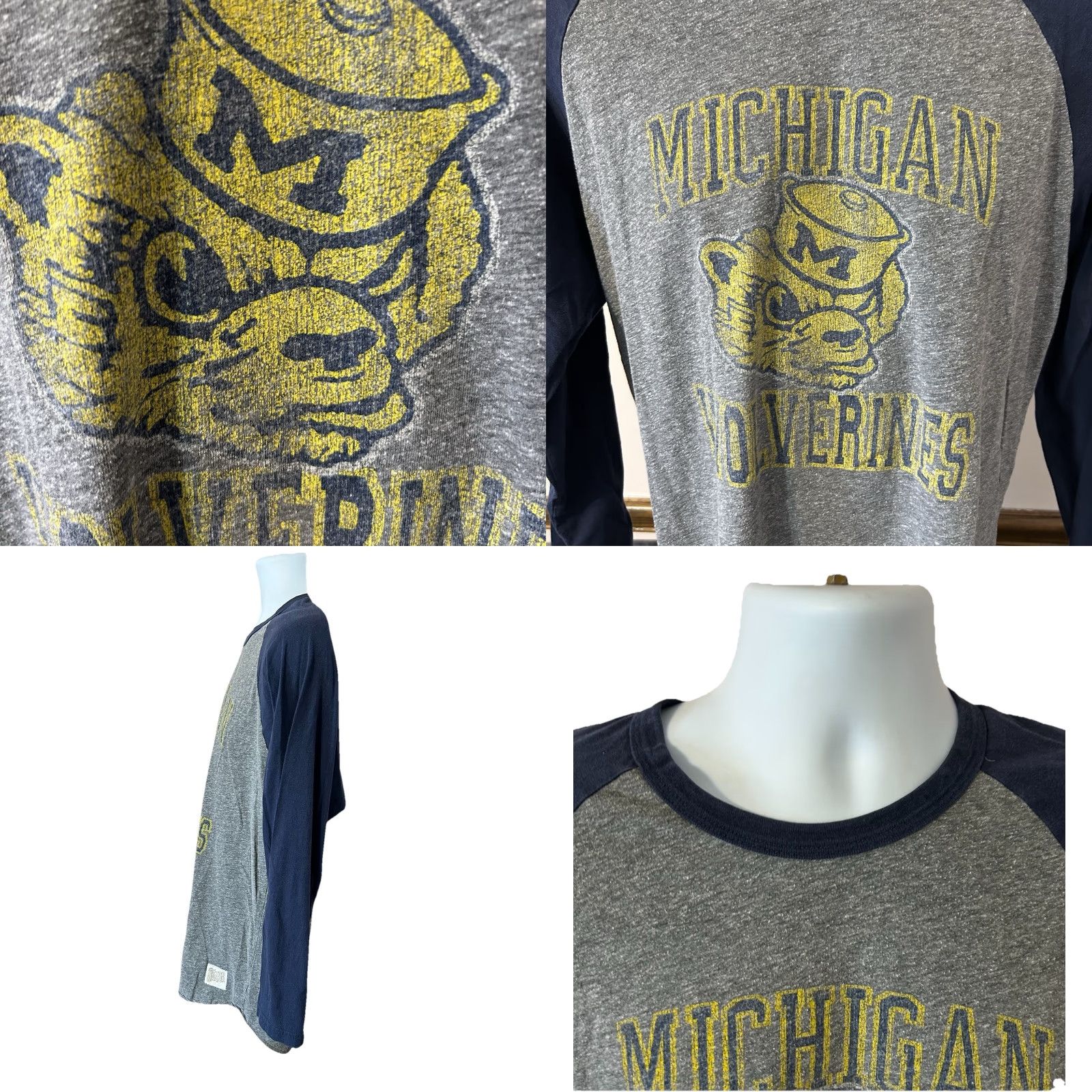 Vintage VINTAGE University Of Michigan Wolverines Long Sleeve Shirt Men XL Gray Blue Retro Brand Size US XL / EU 56 / 4 - 8 Thumbnail