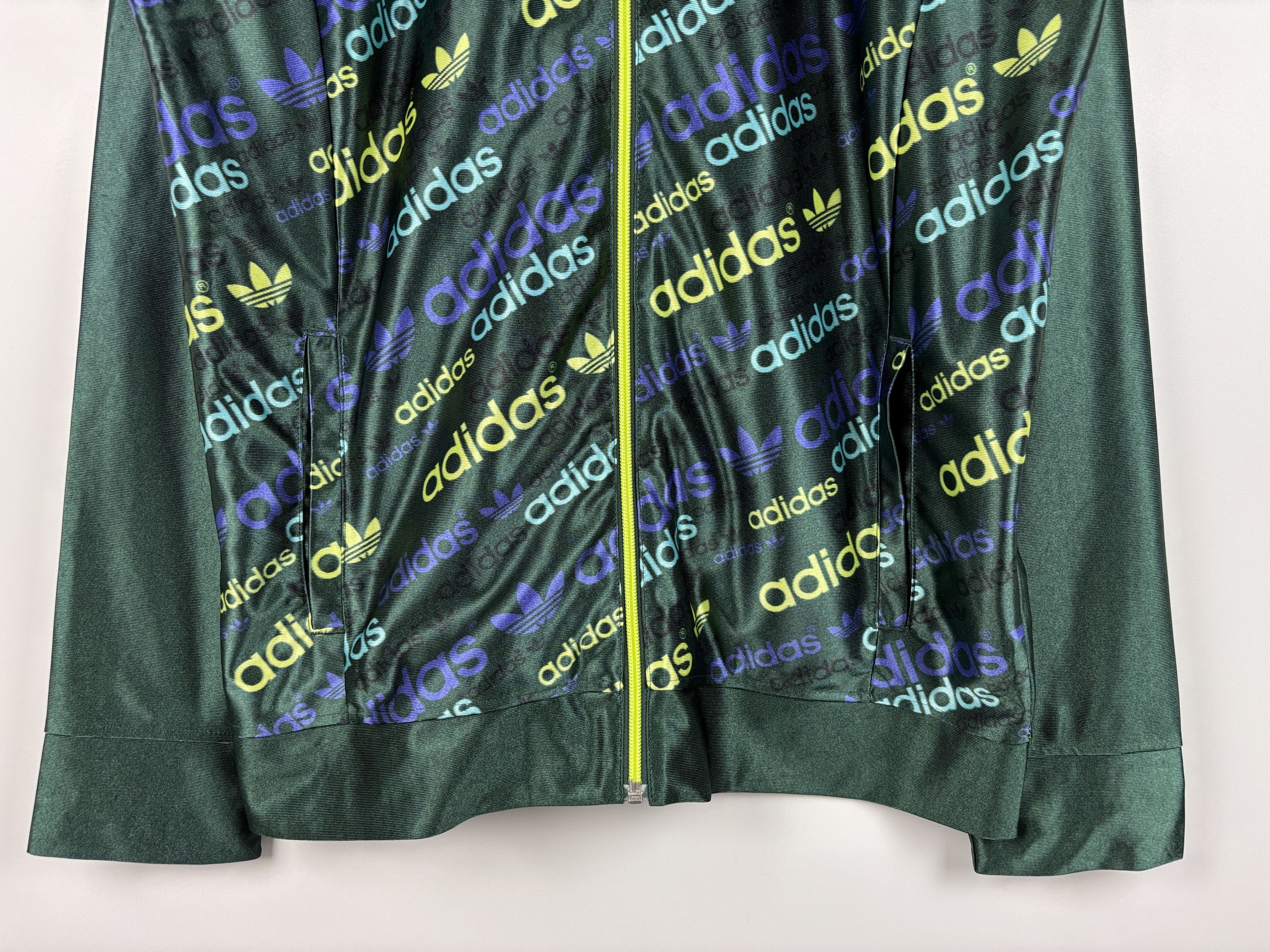 Adidas Mens Adidas Monogam Track Zip Jacket Green Size XL Size US XL / EU 56 / 4 - 3 Thumbnail