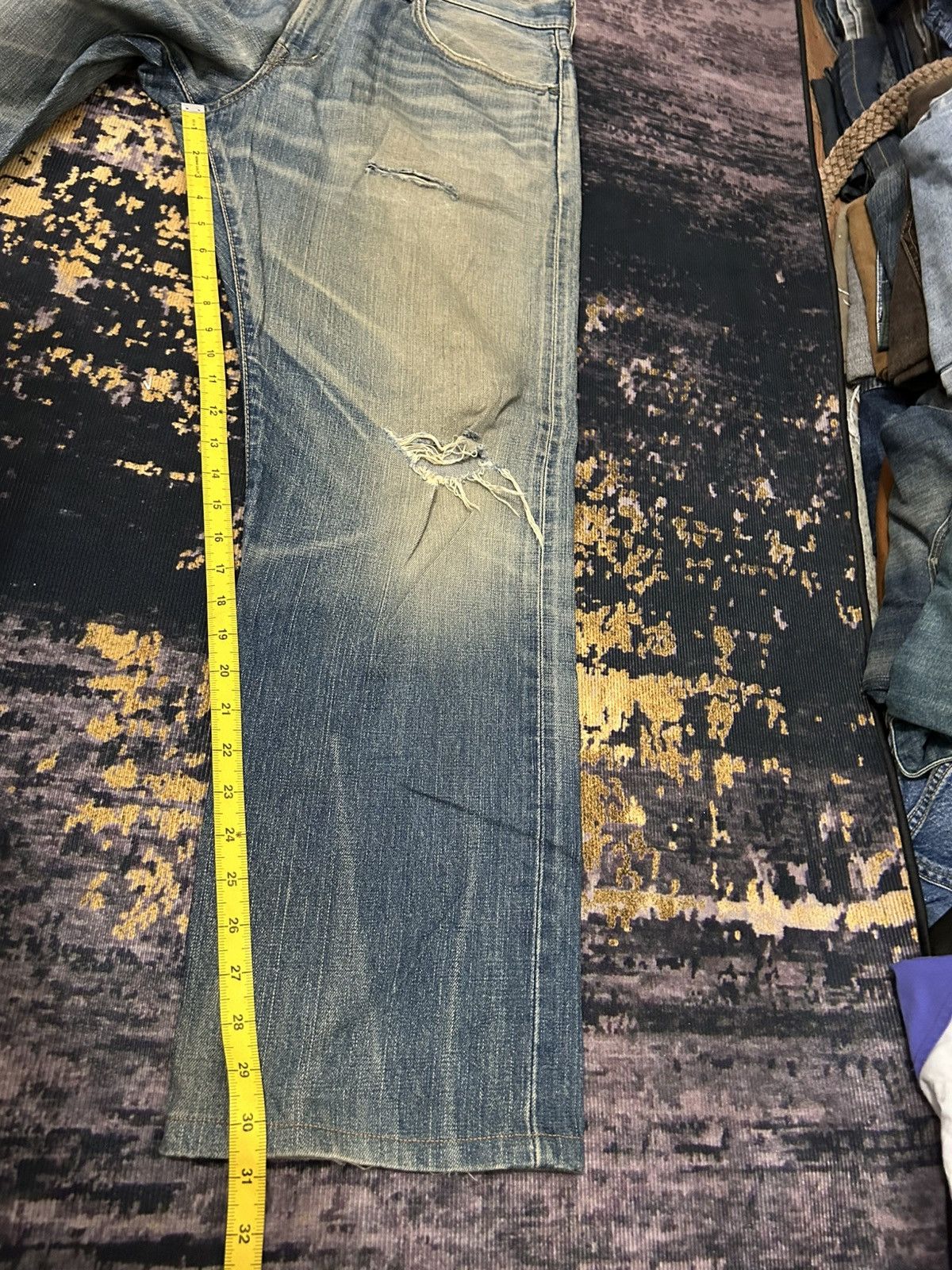 Edwin Vintage Edwin Japan Distressed Buckle Back Selvedge Jeans Size US 36 / EU 52 - 22 Thumbnail