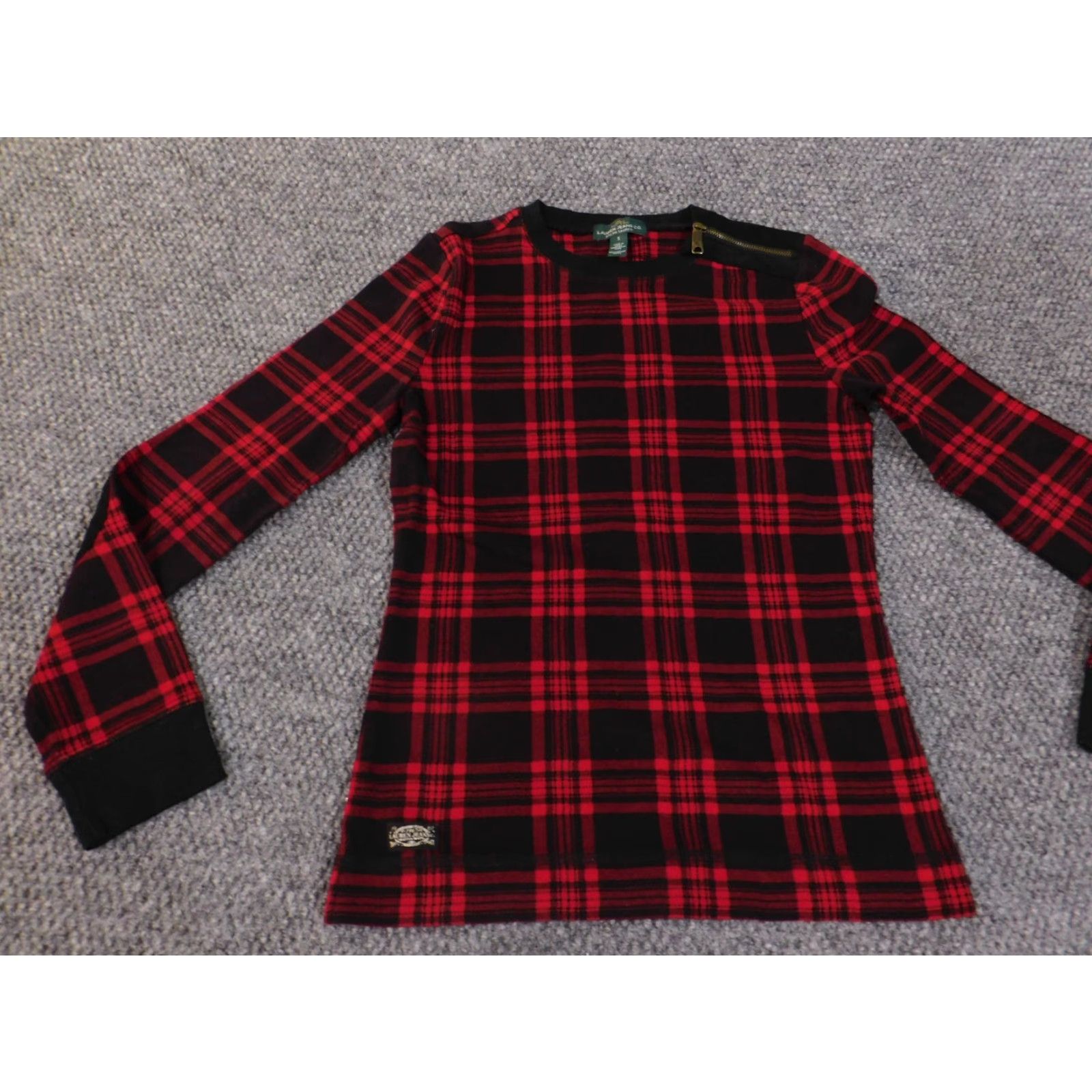Ralph Lauren VINTAGE Lauren Ralph Lauren Sweater Womens S red plaid pullover retro classic Size S / US 4 / IT 40 - 3 Thumbnail