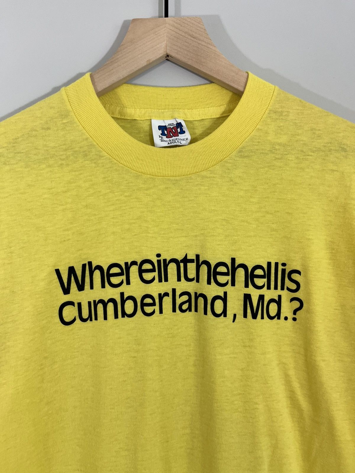 Vintage Single Stitch Hell Slogan 80s Tee Size US L / EU 52-54 / 3 - 3 Thumbnail