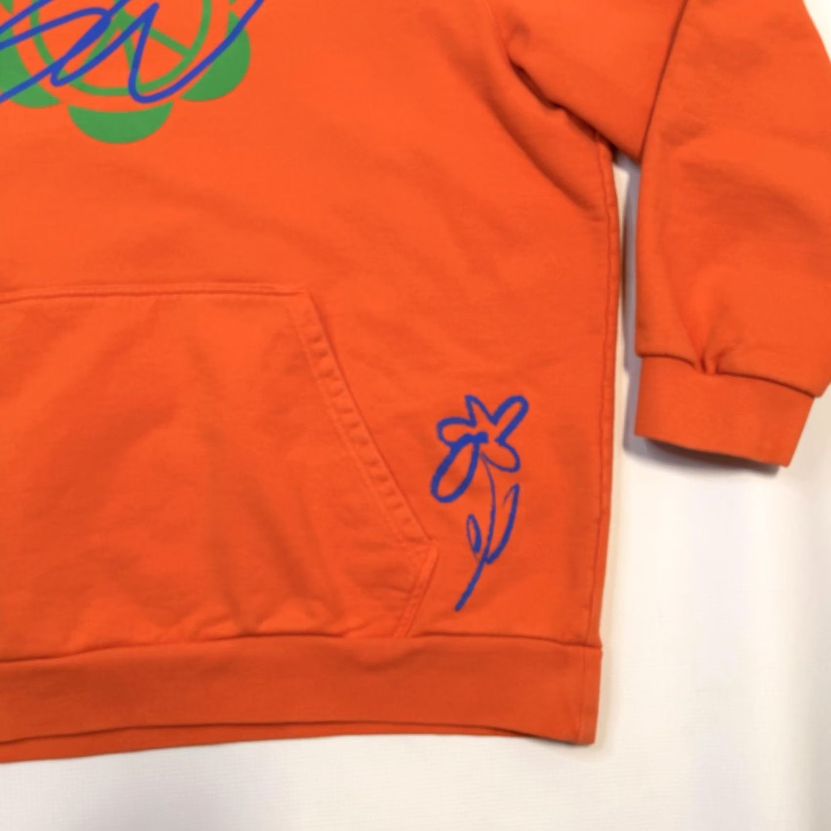 Adidas Adidas Originals Hoodie Mens XL Orange Flower Graphic Pullover HI3303 Size US XL / EU 56 / 4 - 2 Thumbnail