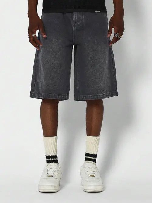 Jean Washed Denim Jeans Drip Drill Shorts Jorts Size US 32 / EU 48 - 4 Thumbnail