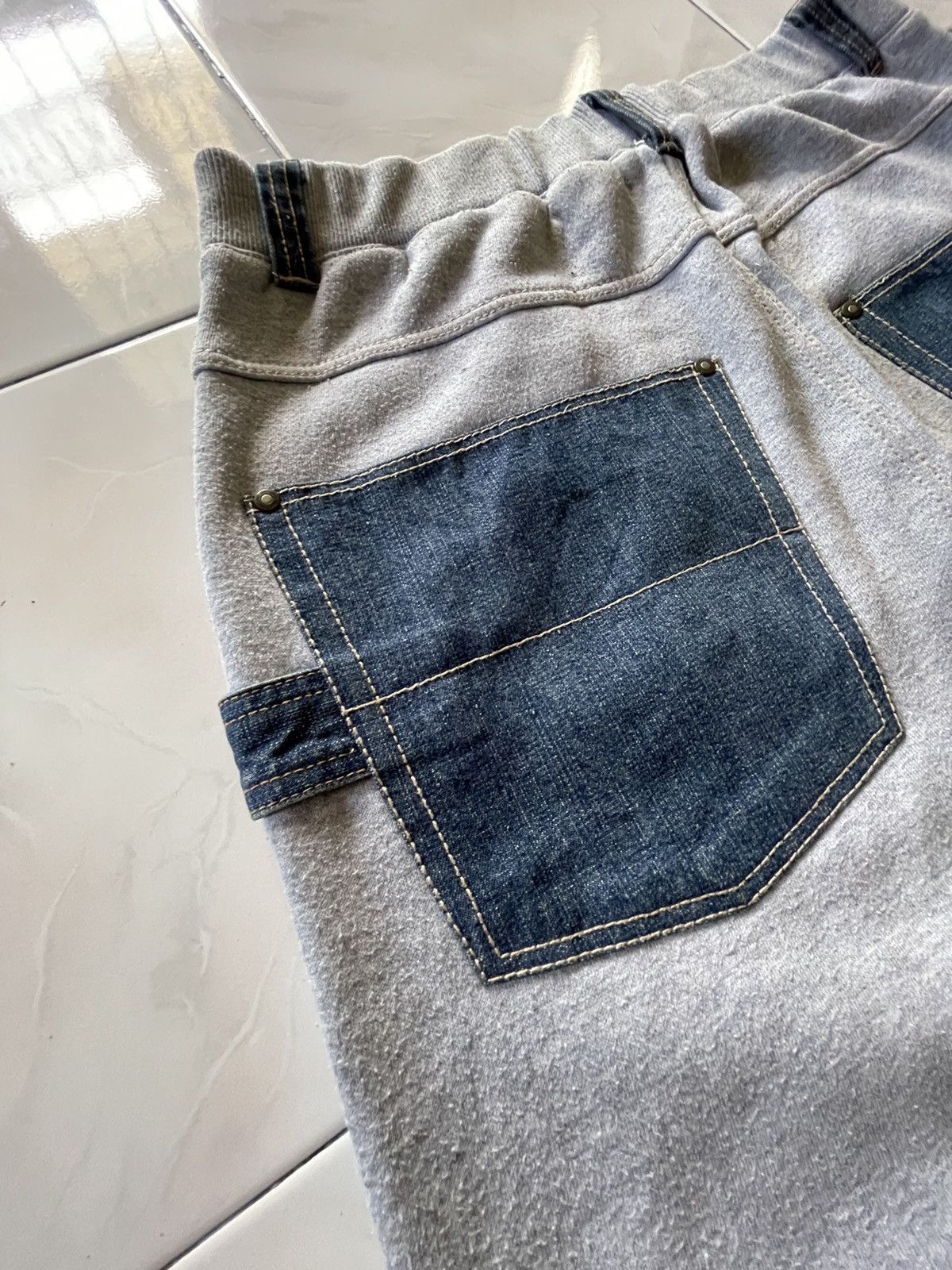 GB × Japanese Brand × Marithe + Francois Girbaud GB Baggy Hybrid Denim Sweat Muddy Wash Jeans Size US 34 / EU 50 - 19 Thumbnail