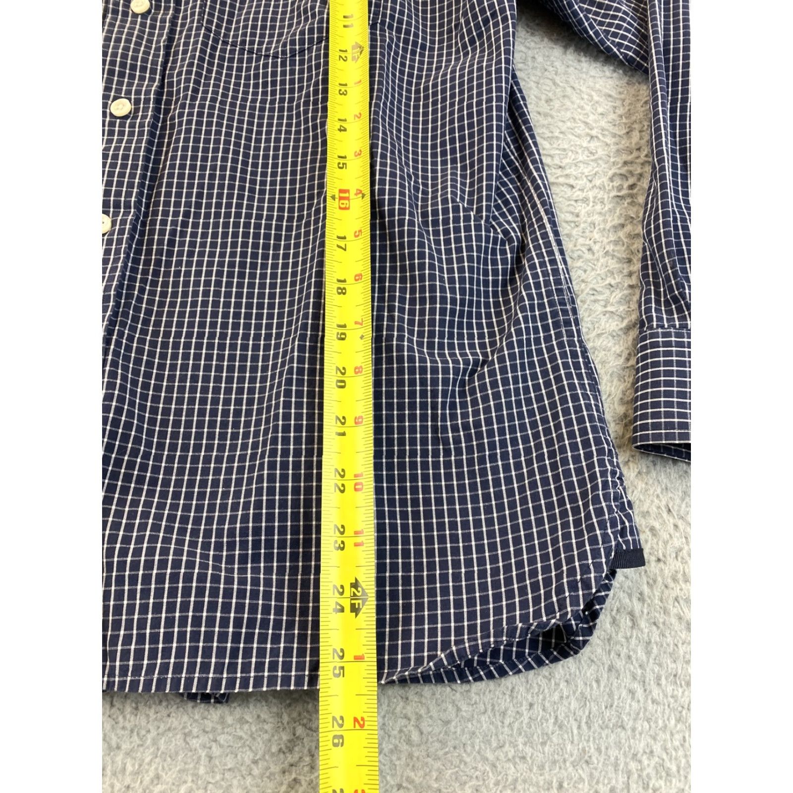 Gap Gap Men's Dress Shirt S Small Long Sleeve Check Blue Navy 75-35 Size 36R - 6 Thumbnail