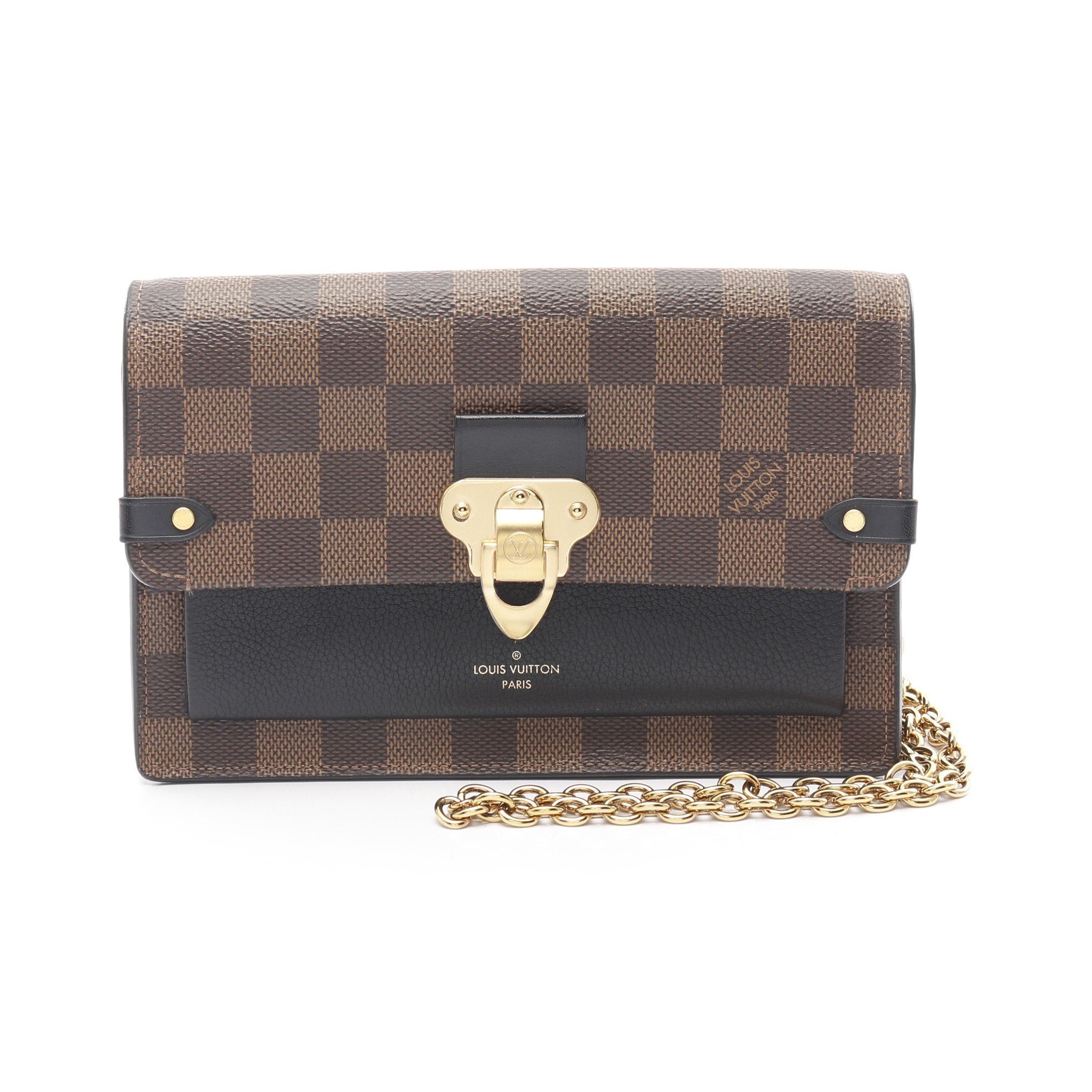 Louis Vuitton Louis Vuitton Portefeuil Vavin Damier Ebene Chain Wallet Leather Brown Size ONE SIZE - 1 Thumbnail