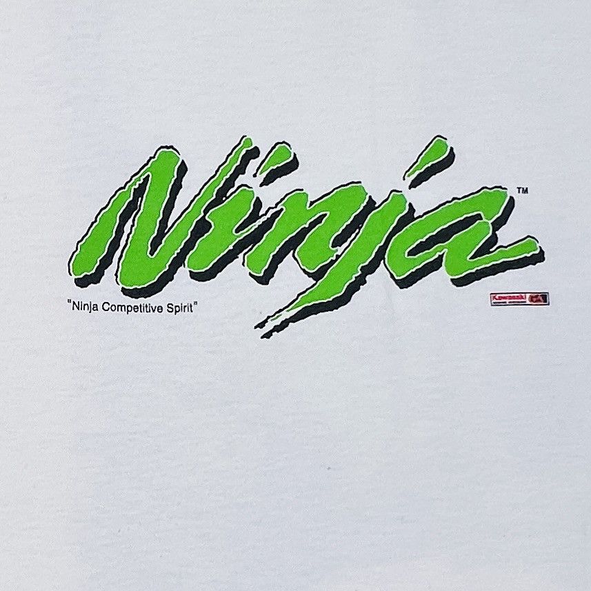 Japanese Brand × Vintage Vintage 90s NINJA Motorcycle T-Shirt - KAWASAKI Racing Size US XL / EU 56 / 4 - 3 Thumbnail