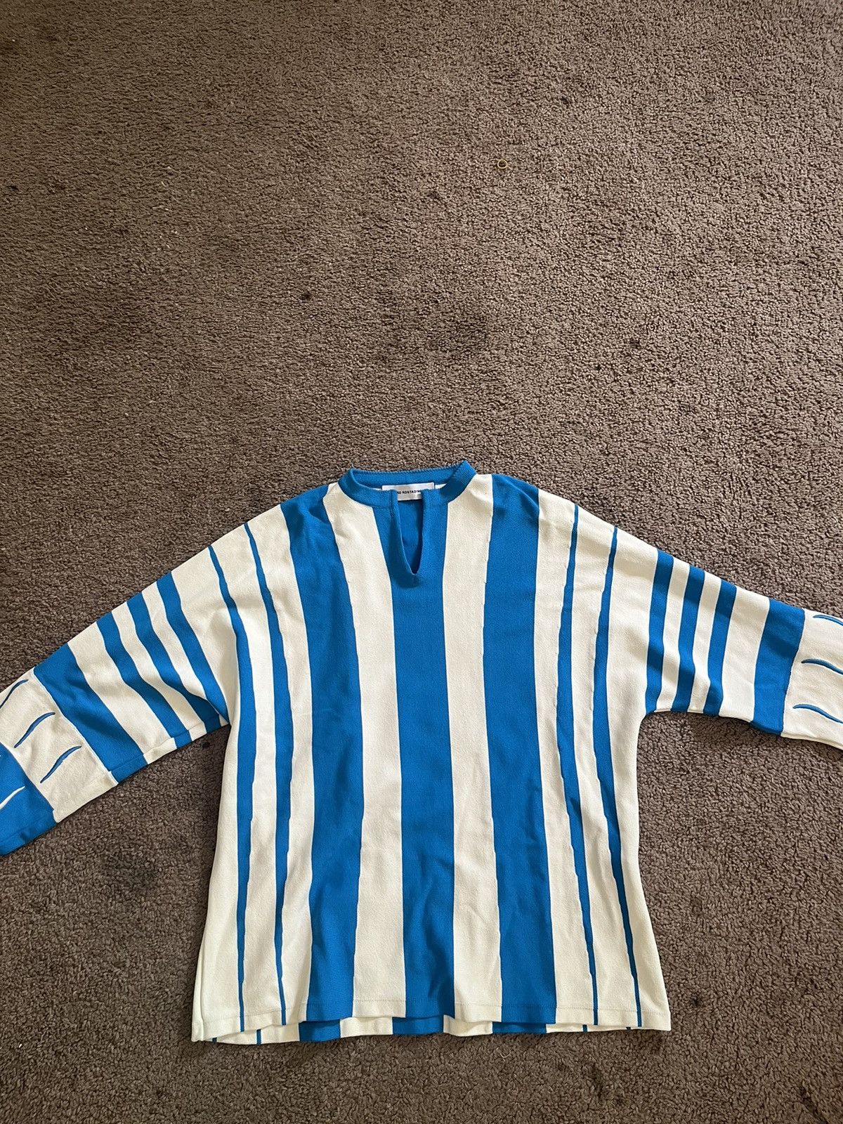 image of Kiko Kostadinov 00102021 White And Blue Jumper, Men's (Size Large)