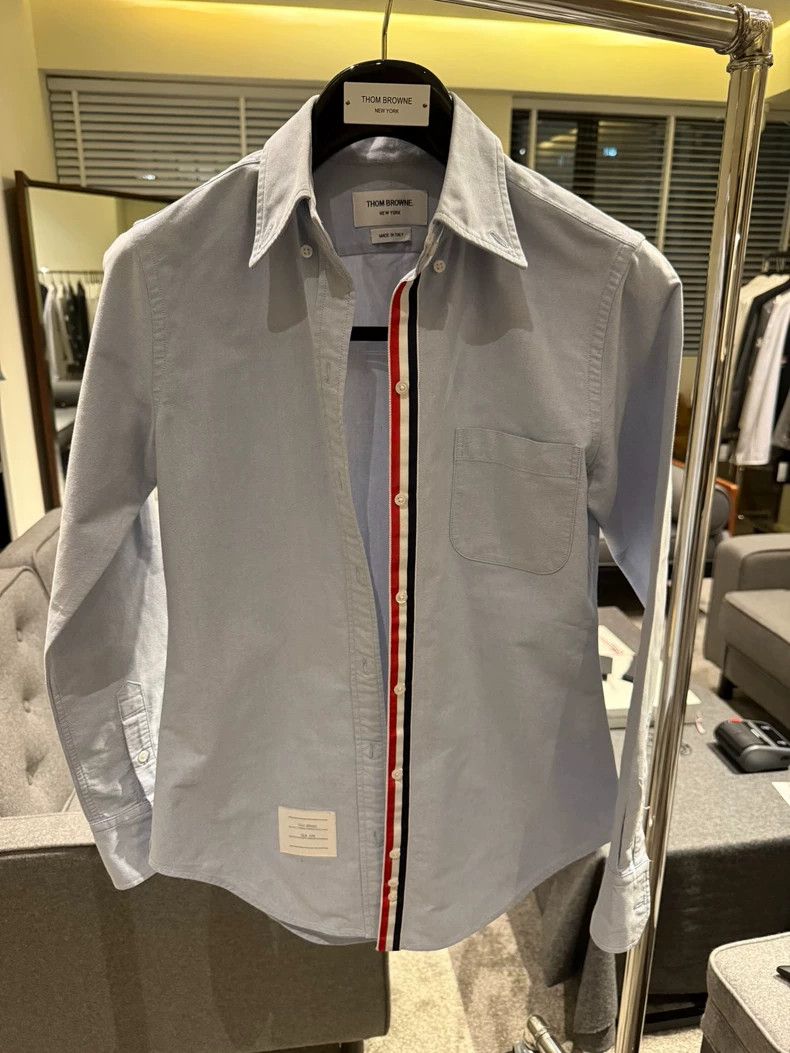 Thom Browne Thom Browne Classic blue collar three-color standard shir Size XS / US 0-2 / IT 36-38 - 1 Thumbnail
