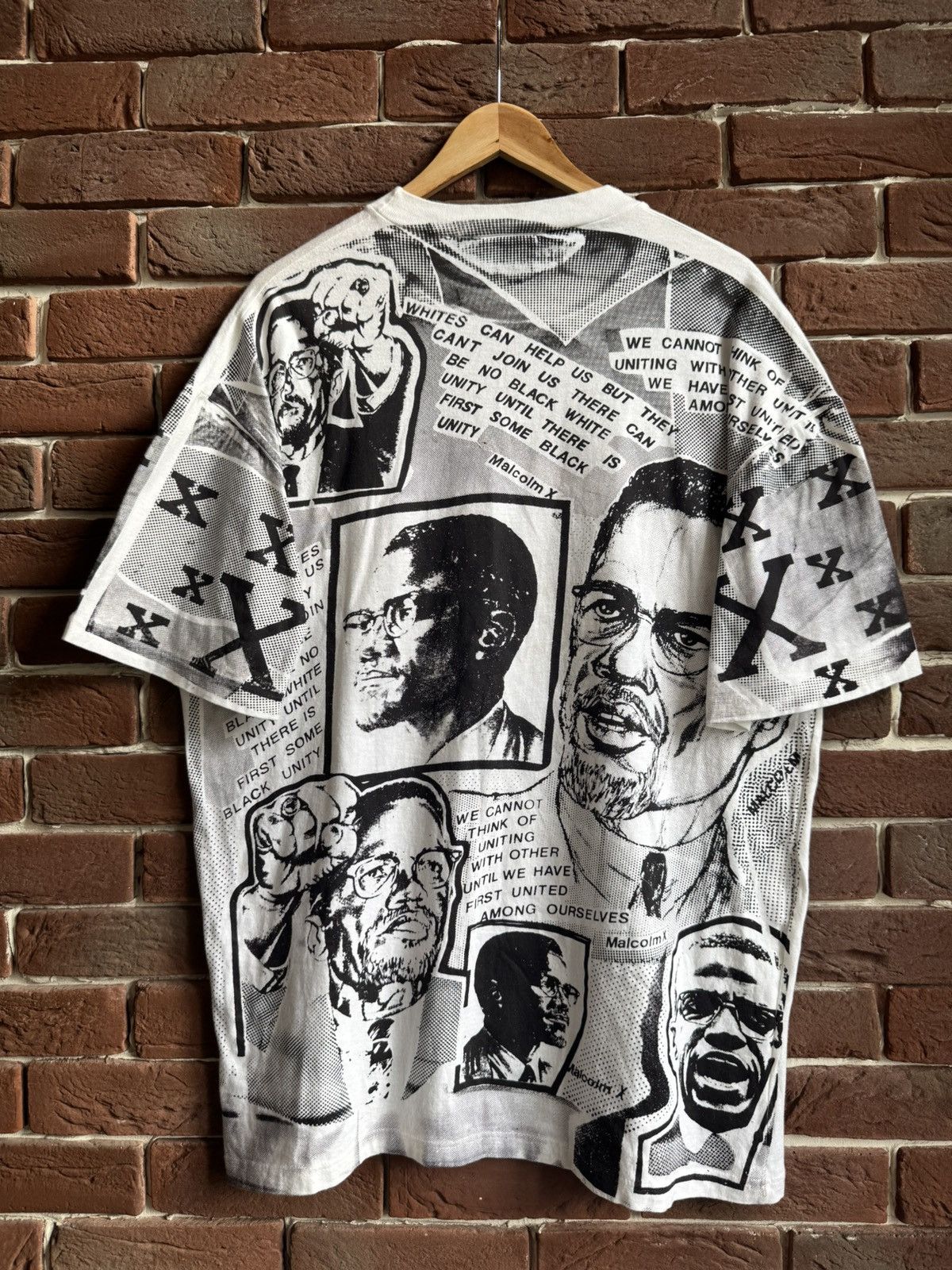 Vintage Rare Vintage 90s Malcolm X Newspaper All Over Print Tee XL Size US XL / EU 56 / 4 - 2 Thumbnail