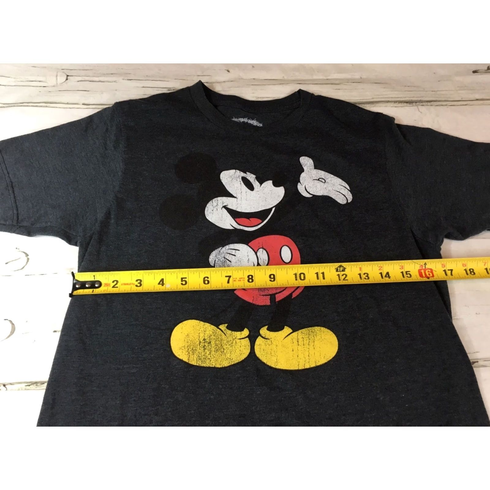 Disney Mickey Mouse Disney Classic Distressed Charcoal Gray T Shirt Sz S - EUC Size US S / EU 44-46 / 1 - 5 Thumbnail