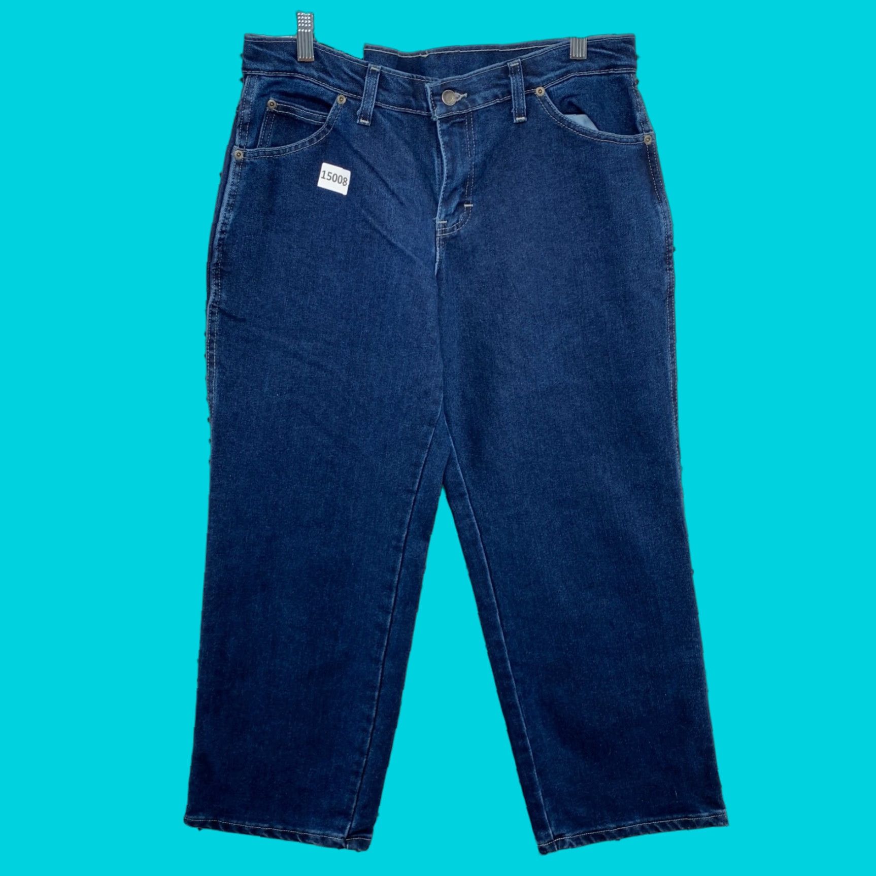 Dickies VINTAGE Dickies Women Work Jeans Size 12P Five Pocket Stretch Mid Rise Relaxed Blue Size 34" / US 12 / IT 48 - 1 Thumbnail