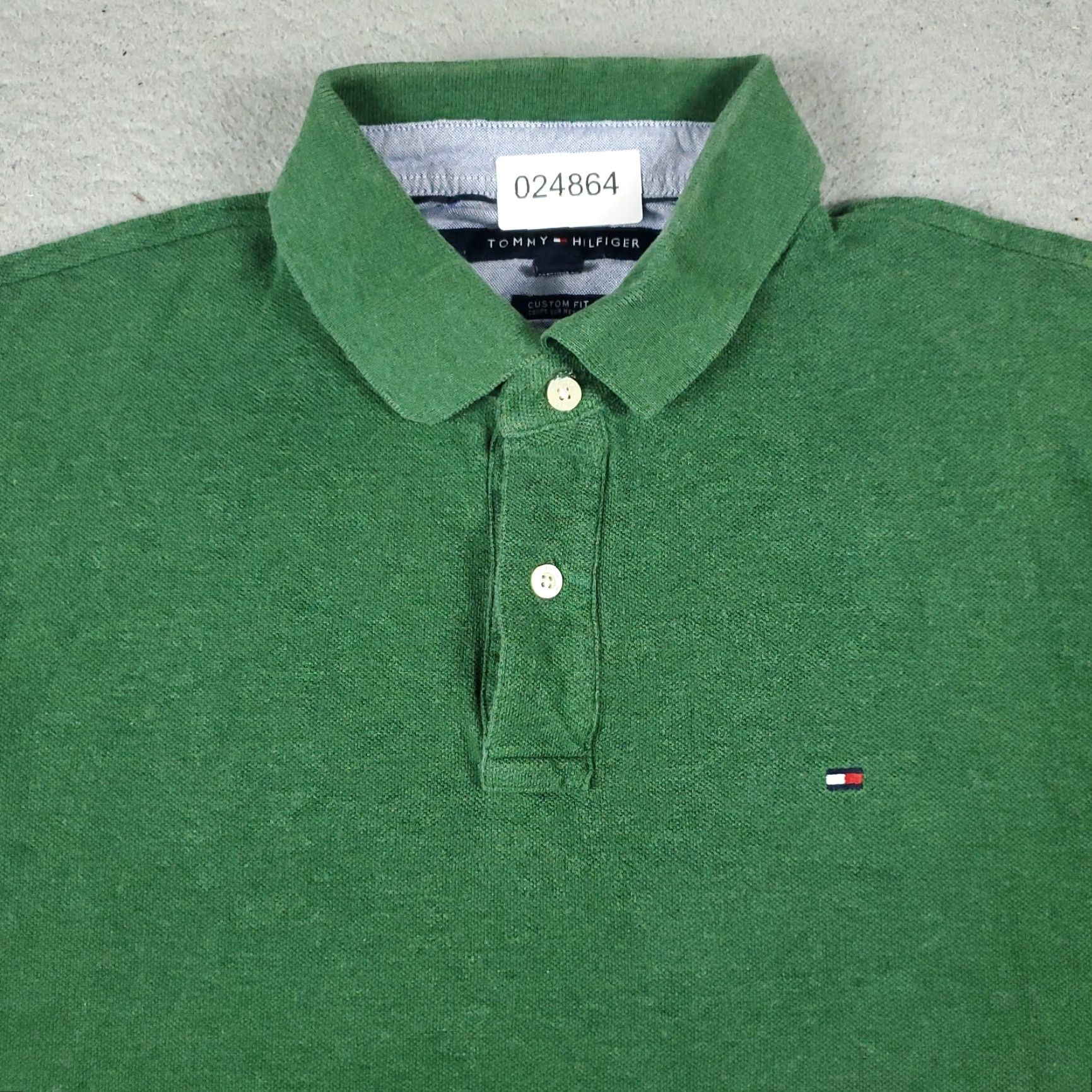 Tommy Hilfiger Tommy Hilfiger Polo Shirt Casual Green Custom Fit Large Mens Short Sleeve Size US L / EU 52-54 / 3 - 2 Thumbnail