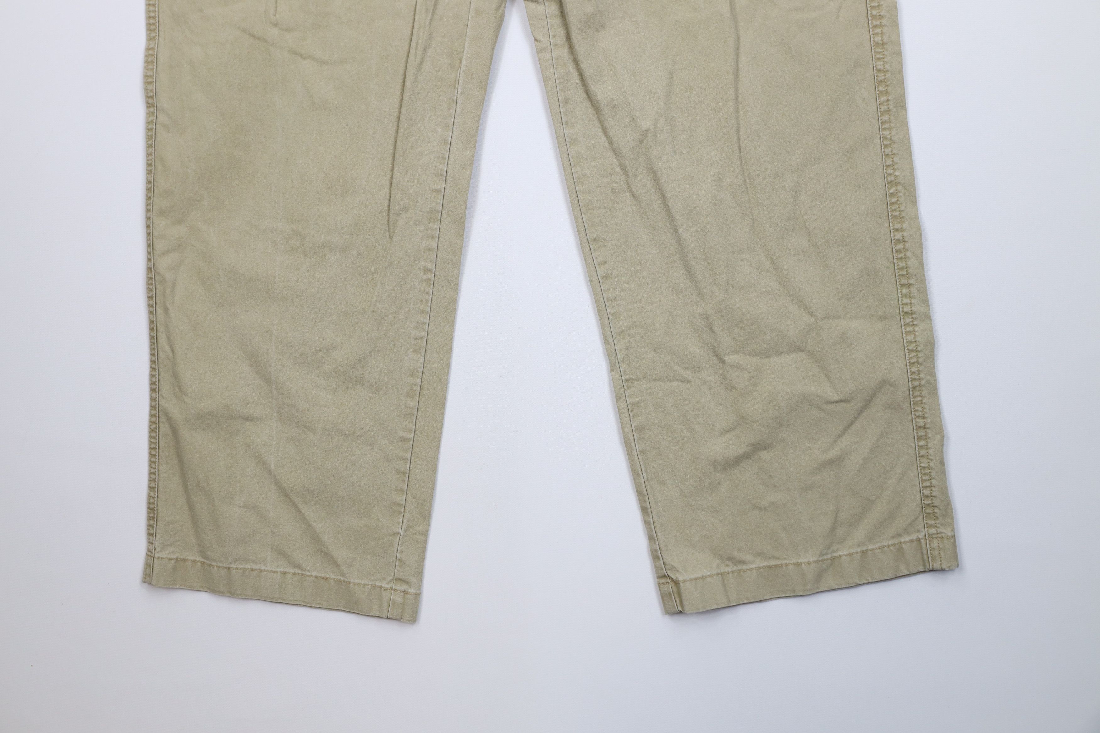 L.L. Bean Vintage 90s LL Bean Wide Leg Cargo Pants Beige Cotton Size US 34 / EU 50 - 4 Thumbnail