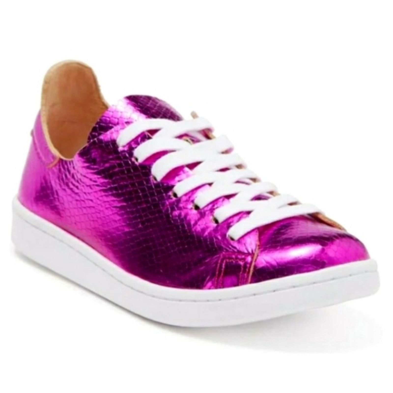 SCHUTZ Schultz Ofelia Metallic Pink Leather Casual Lace-up Sneakers Size US 9.5 / IT 39.5 - 1 Thumbnail