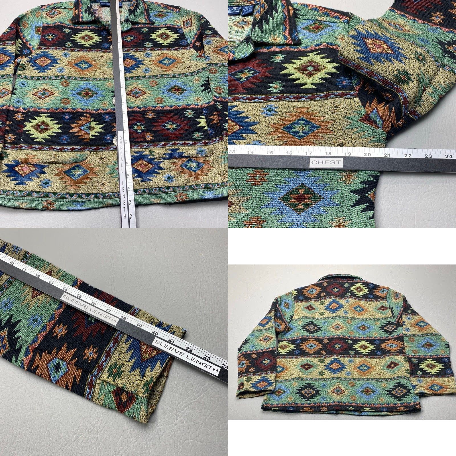 Vintage VINTAGE Jane Ashley Womans Medium Casual Lifestyle Southwestern Aztec Tapestry Jacket Size M / US 6-8 / IT 42-44 - 8 Thumbnail