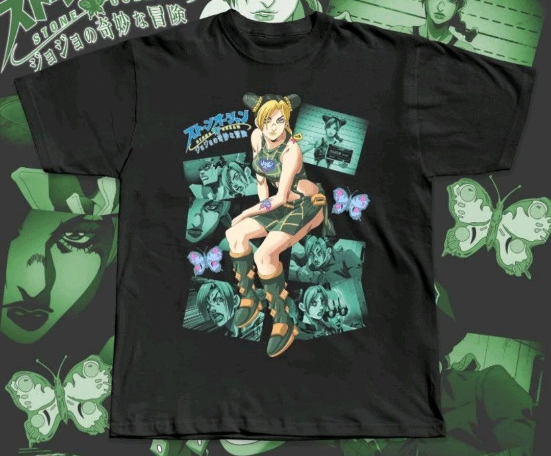 image of Vintage Anime Jojo's Bizzare Adventure Jolyne Cujoh Size Xxl in Black, Men's