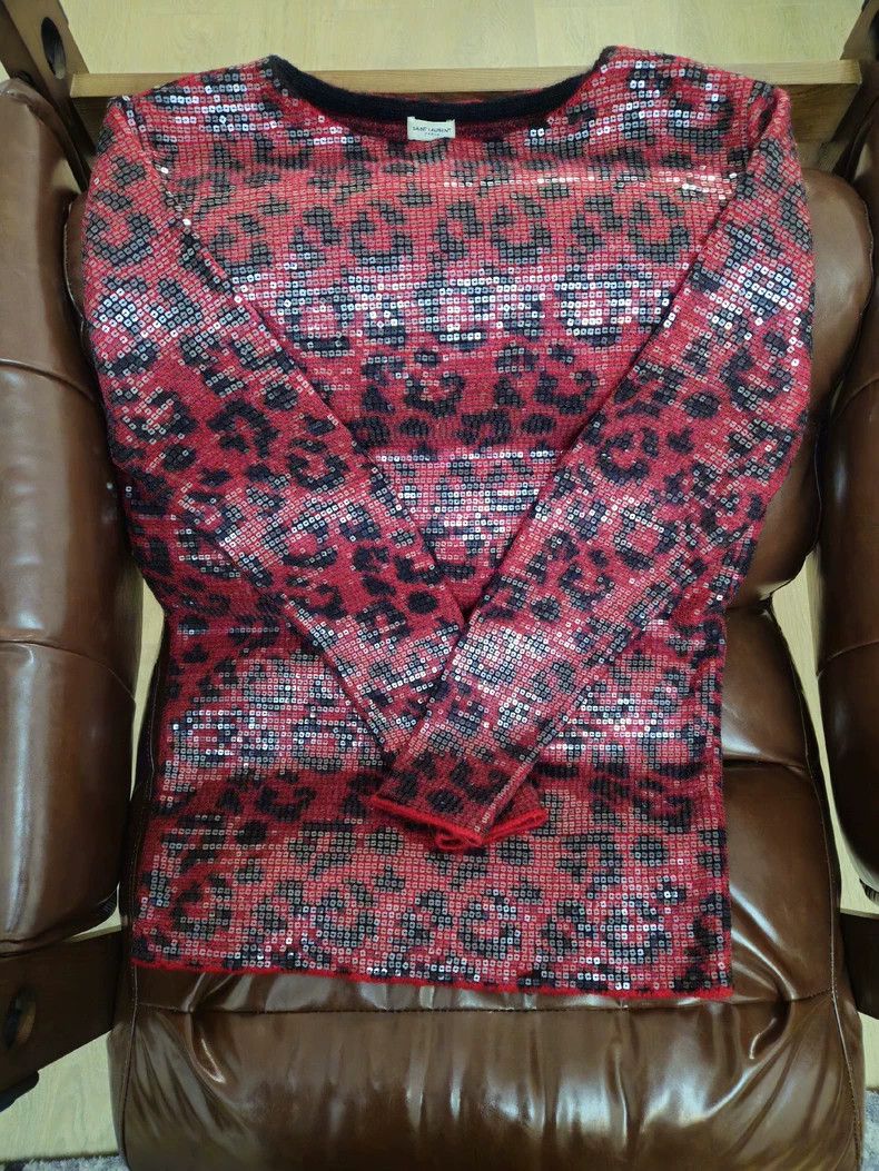 Saint Laurent Paris saint Laurent paris2013 FW Show Scaly Leopard Sweater 2503 Size US S / EU 44-46 / 1 - 3 Thumbnail