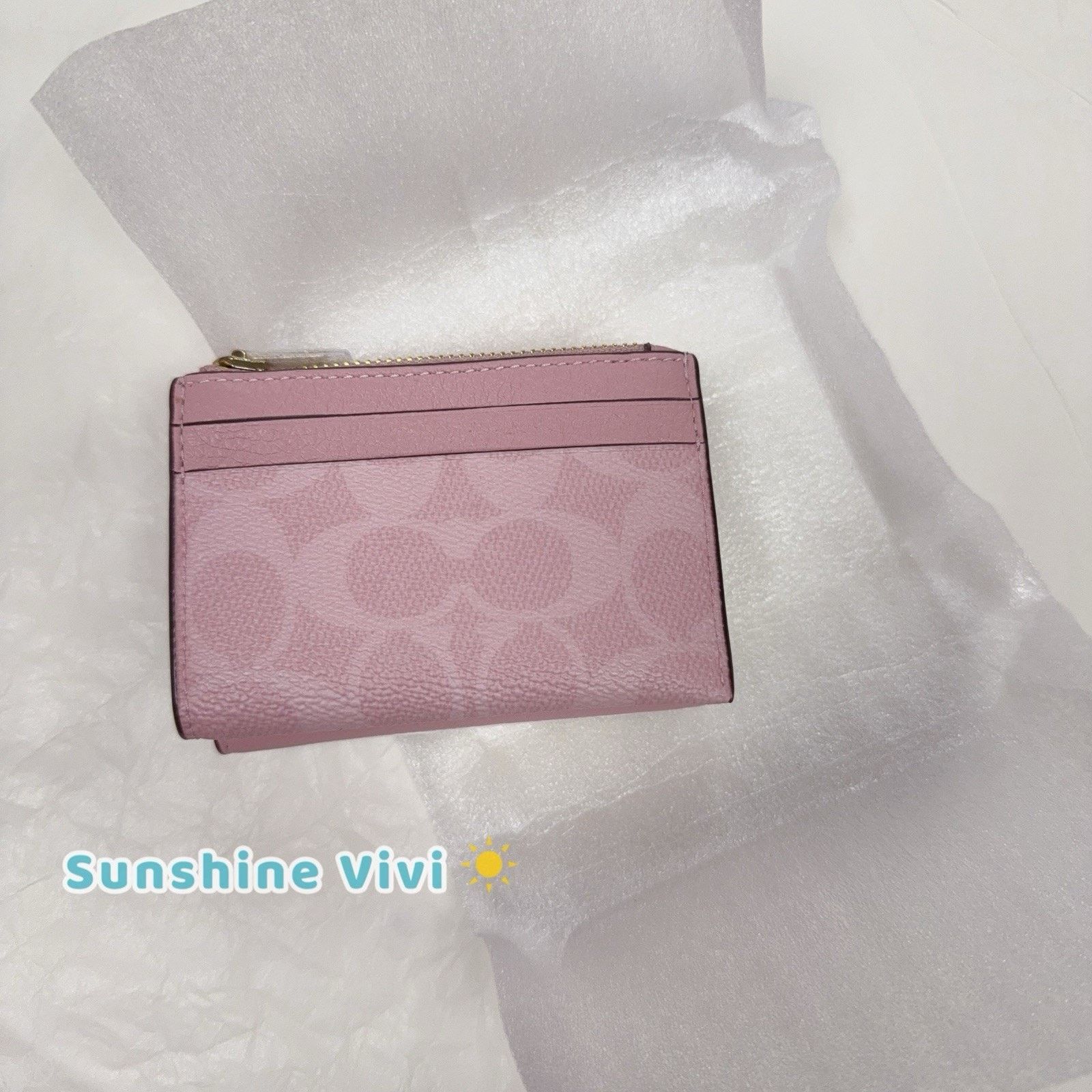 NWT Coach Card Holder Wallet Signature CZ034 Powder Pink